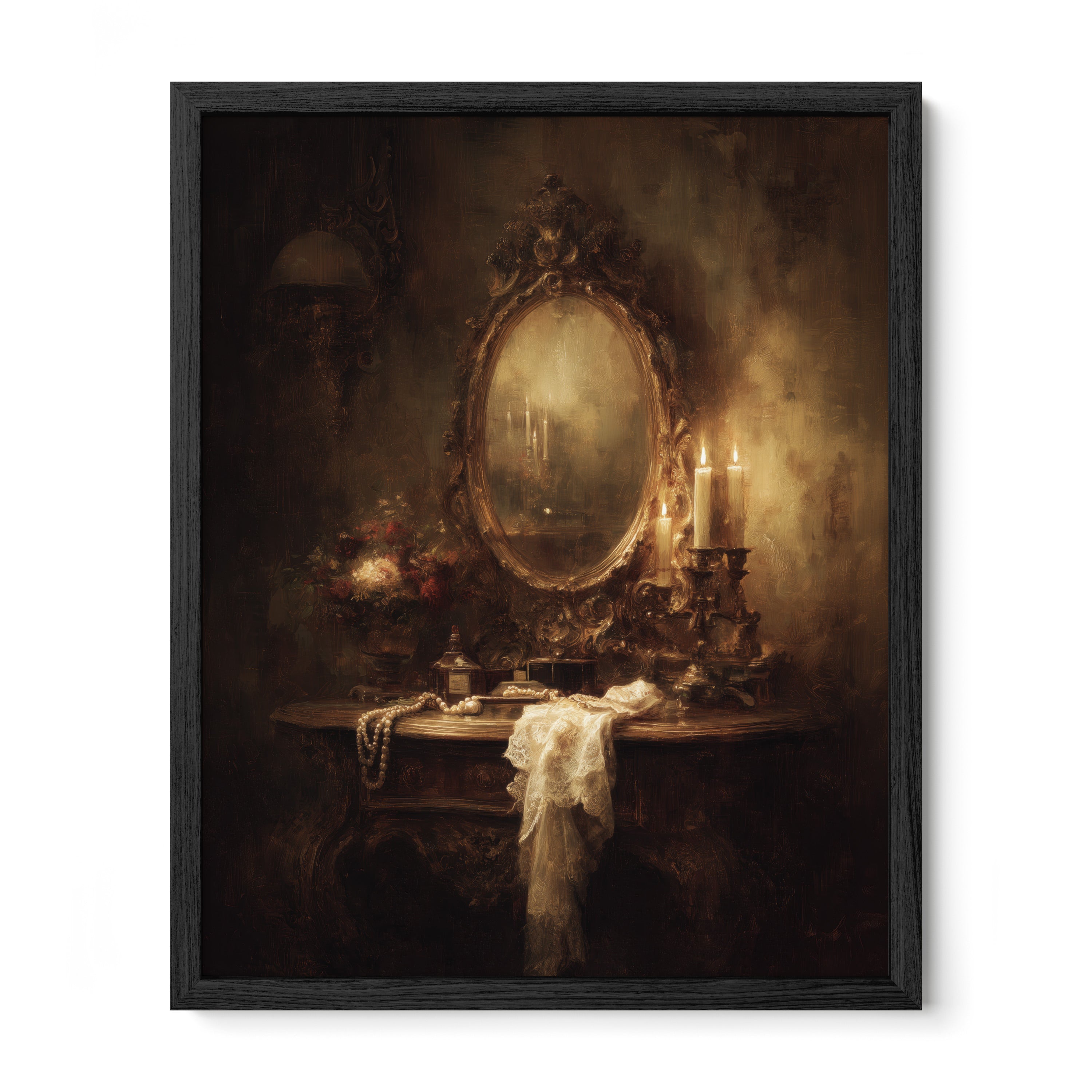 Candles on Gothic Vanity