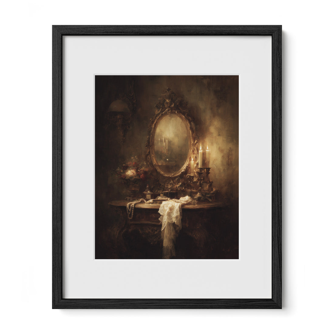 Candles on Gothic Vanity