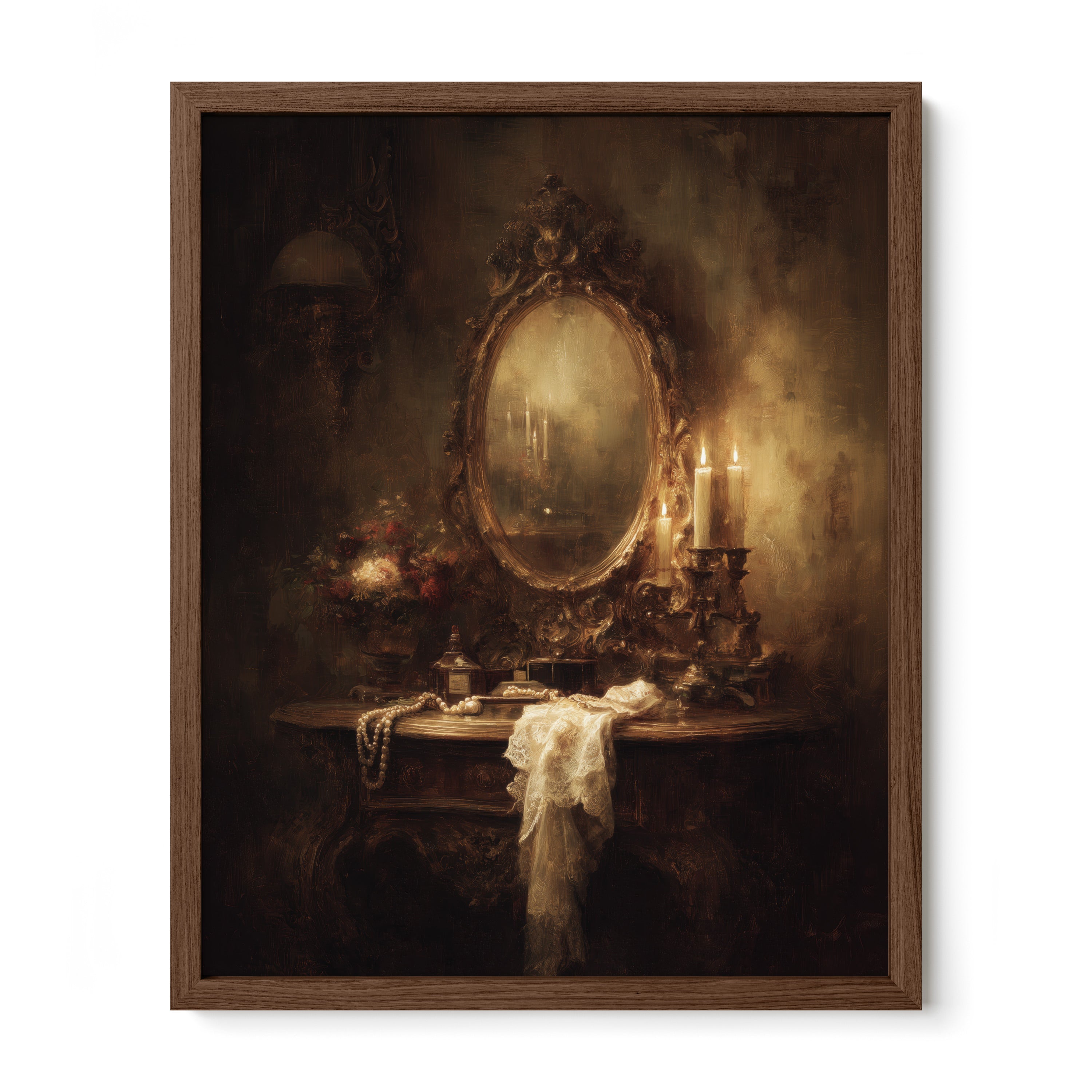 Candles on Gothic Vanity