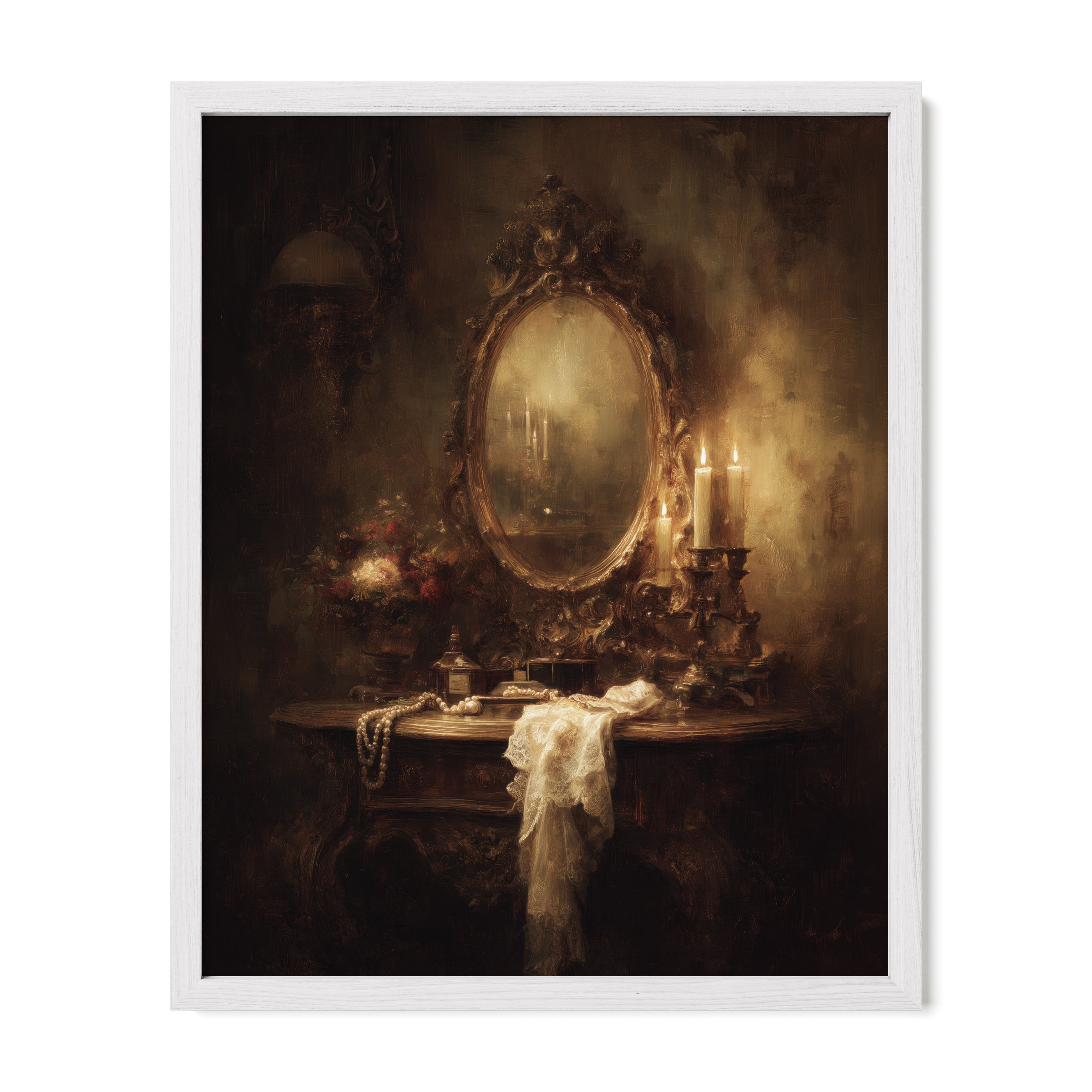 Candles on Gothic Vanity