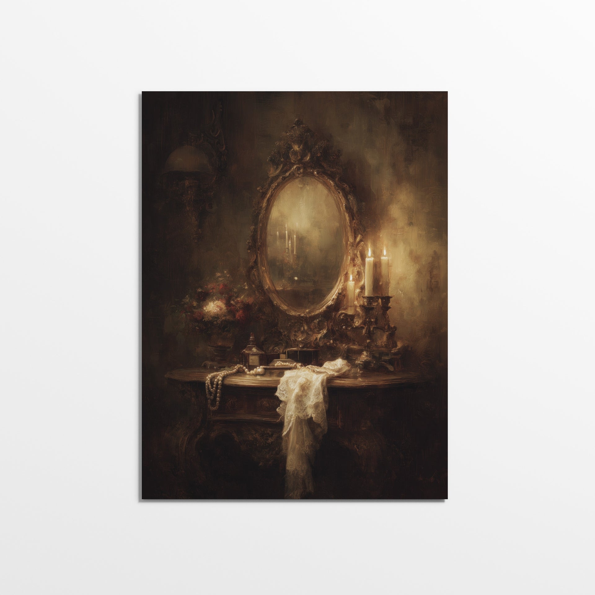 Candles on Gothic Vanity