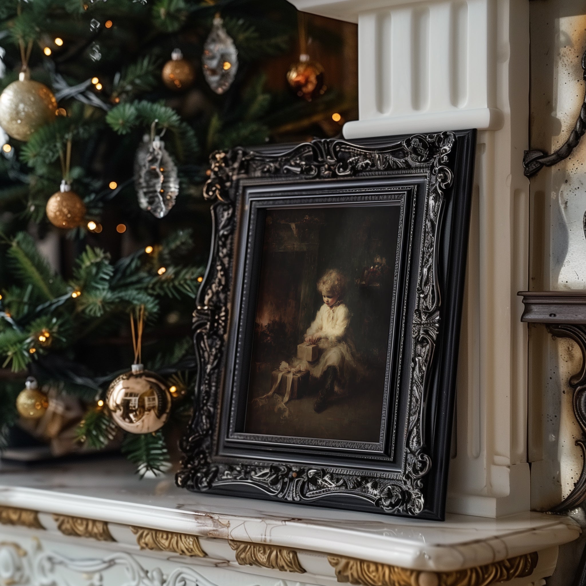 Winter Gift Beside Fire