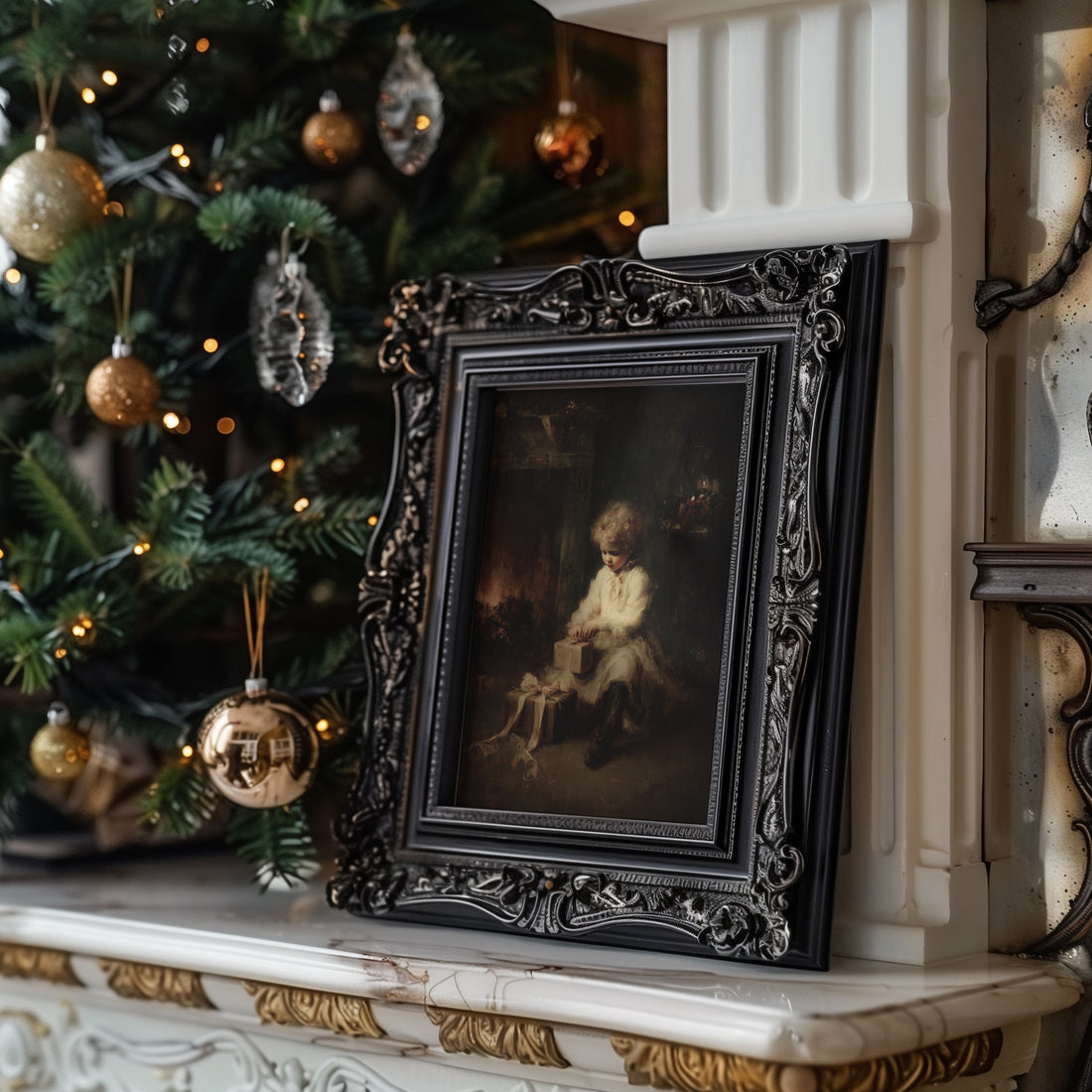 Winter Gift Beside Fire
