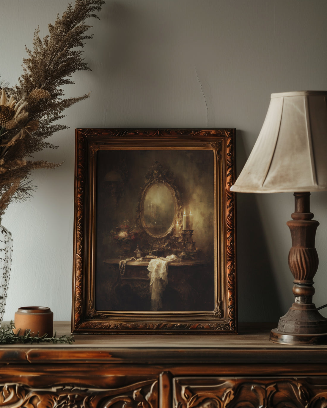 Candles on Gothic Vanity