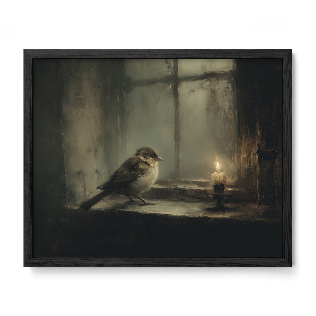Bird at Candlelit Window