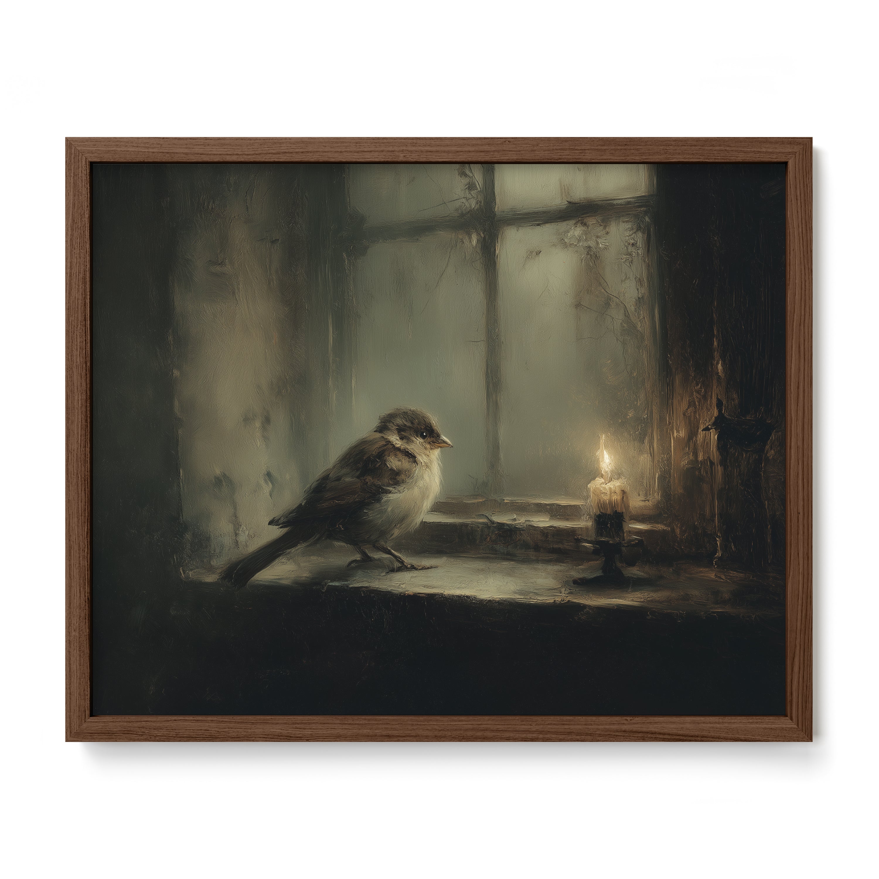 Bird at Candlelit Window