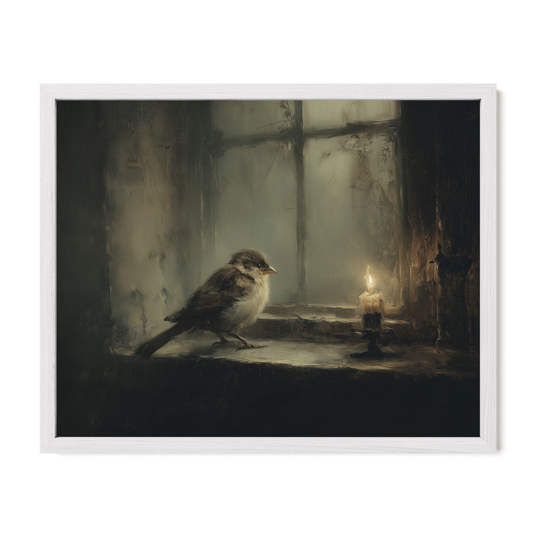 Bird at Candlelit Window