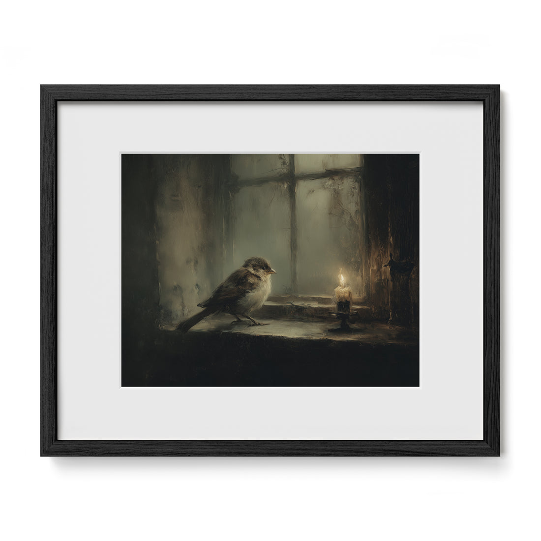 Bird at Candlelit Window