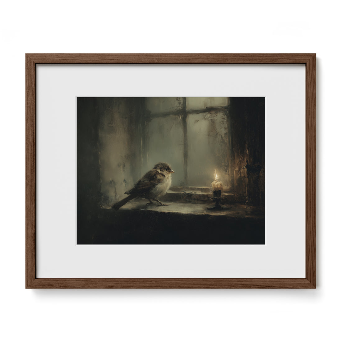 Bird at Candlelit Window