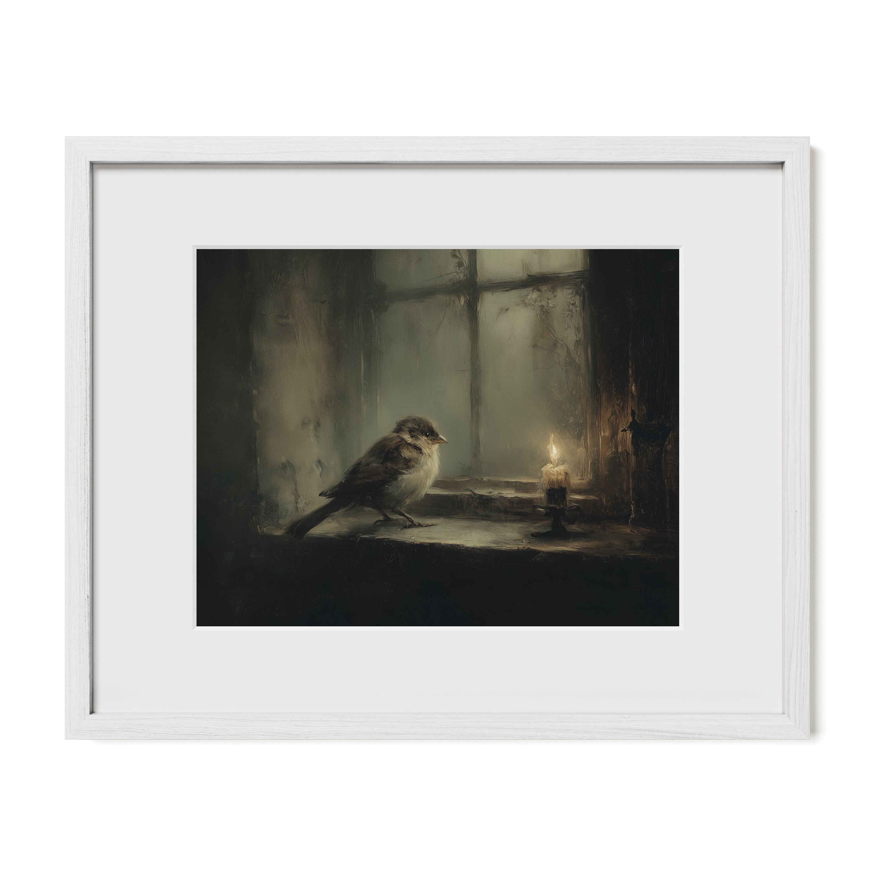 Bird at Candlelit Window