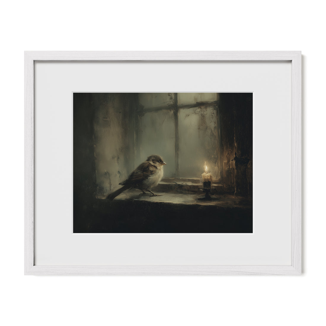Bird at Candlelit Window