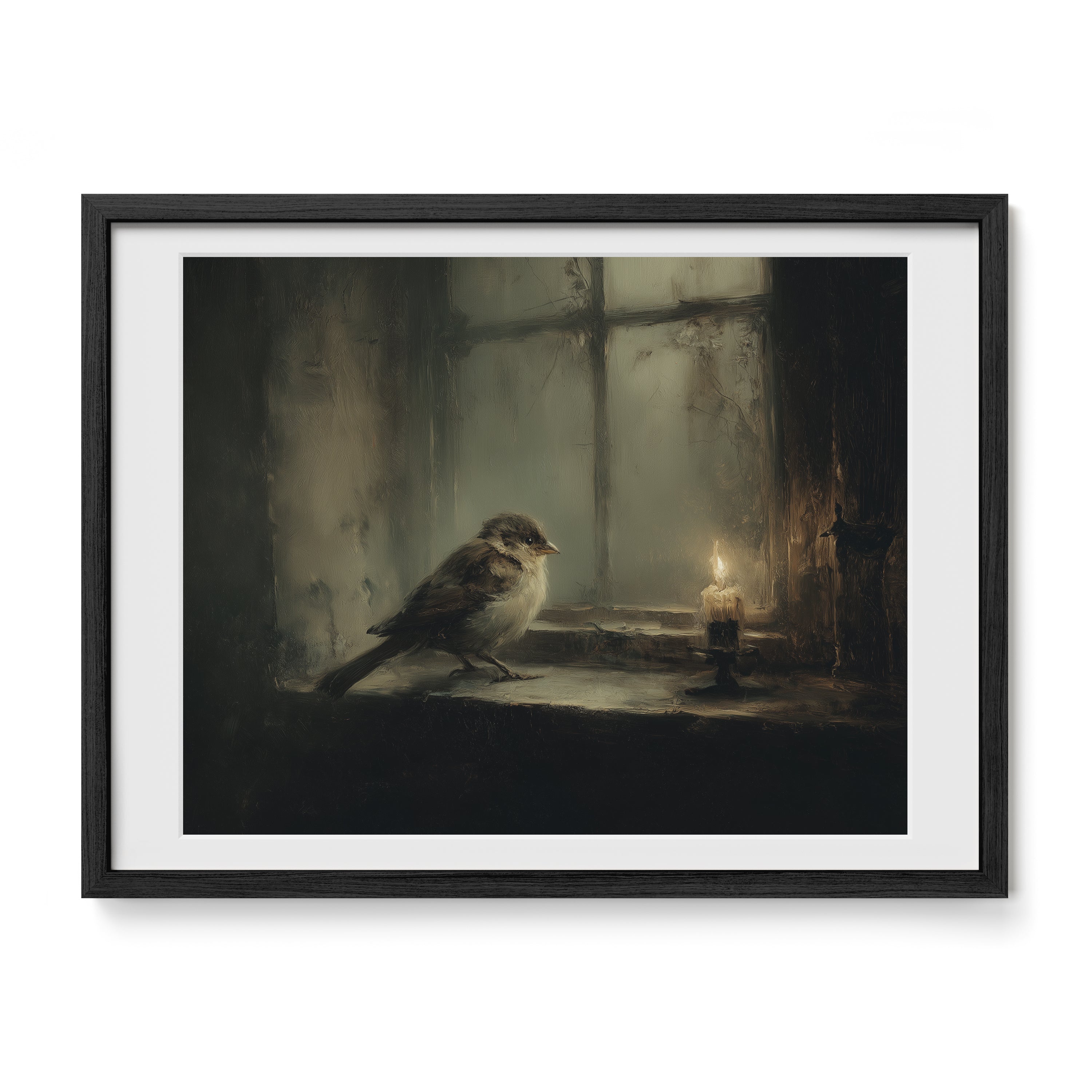 Bird at Candlelit Window