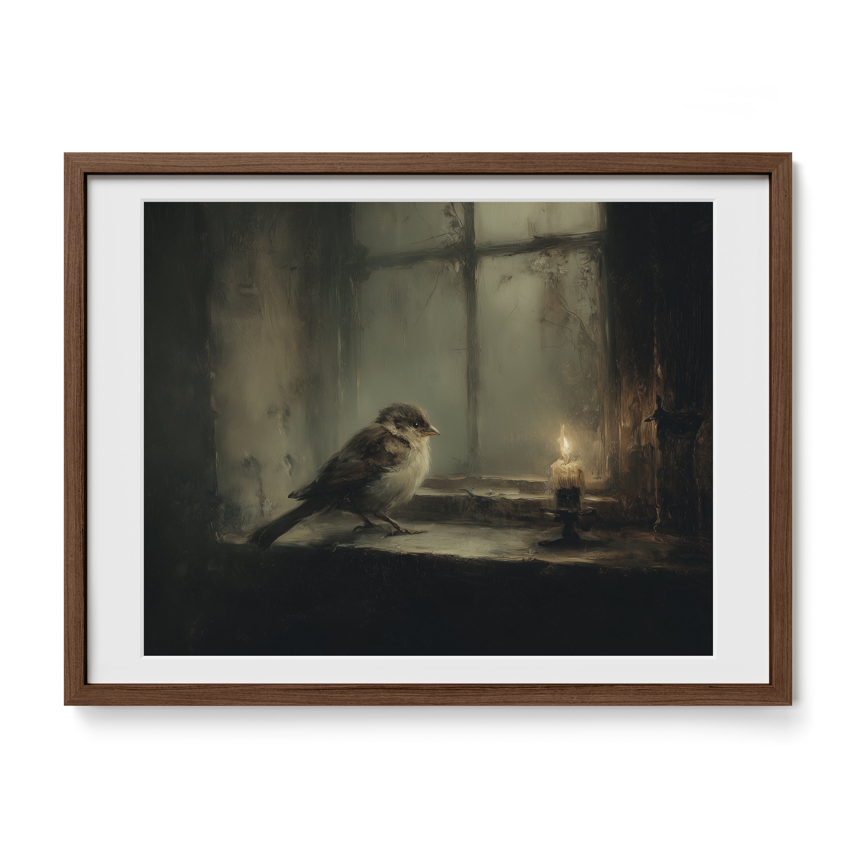 Bird at Candlelit Window