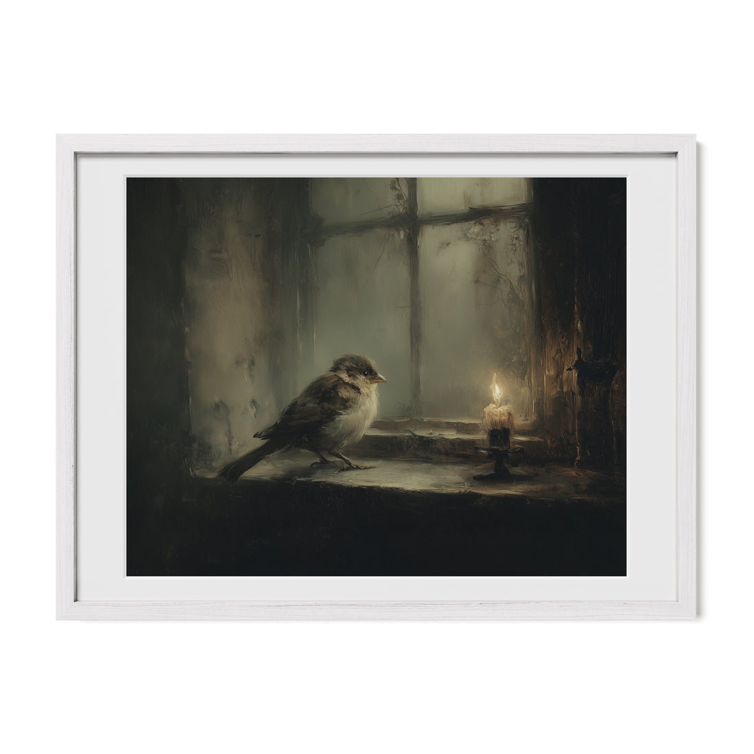 Bird at Candlelit Window