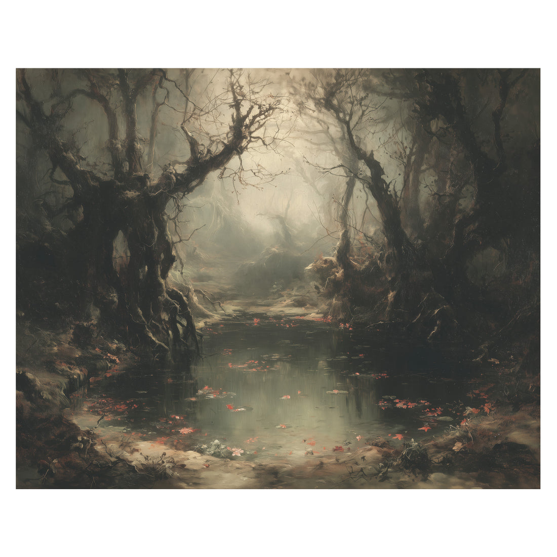 Swamp Under Gnarled Trees