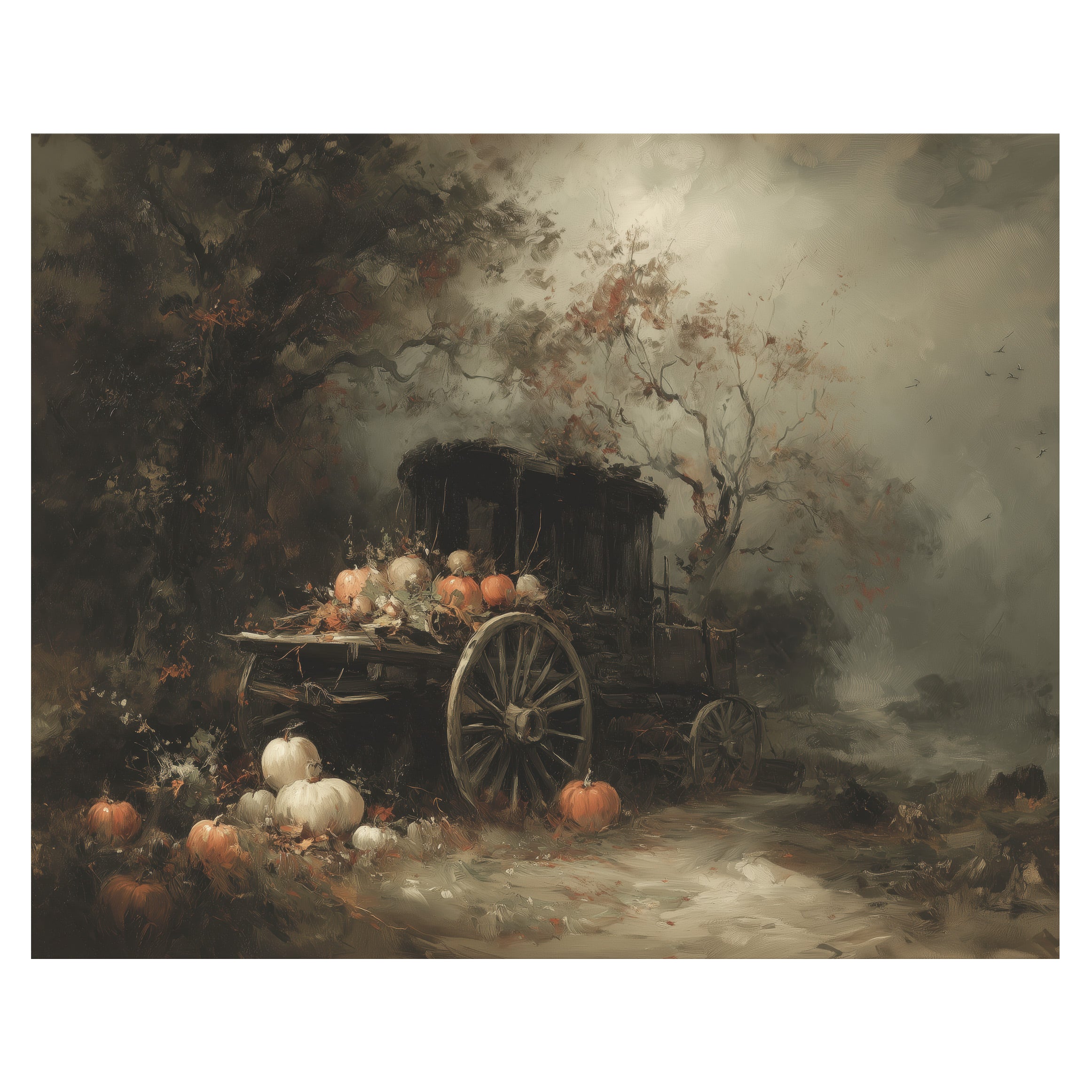 Pumpkin Wagon in Orchard