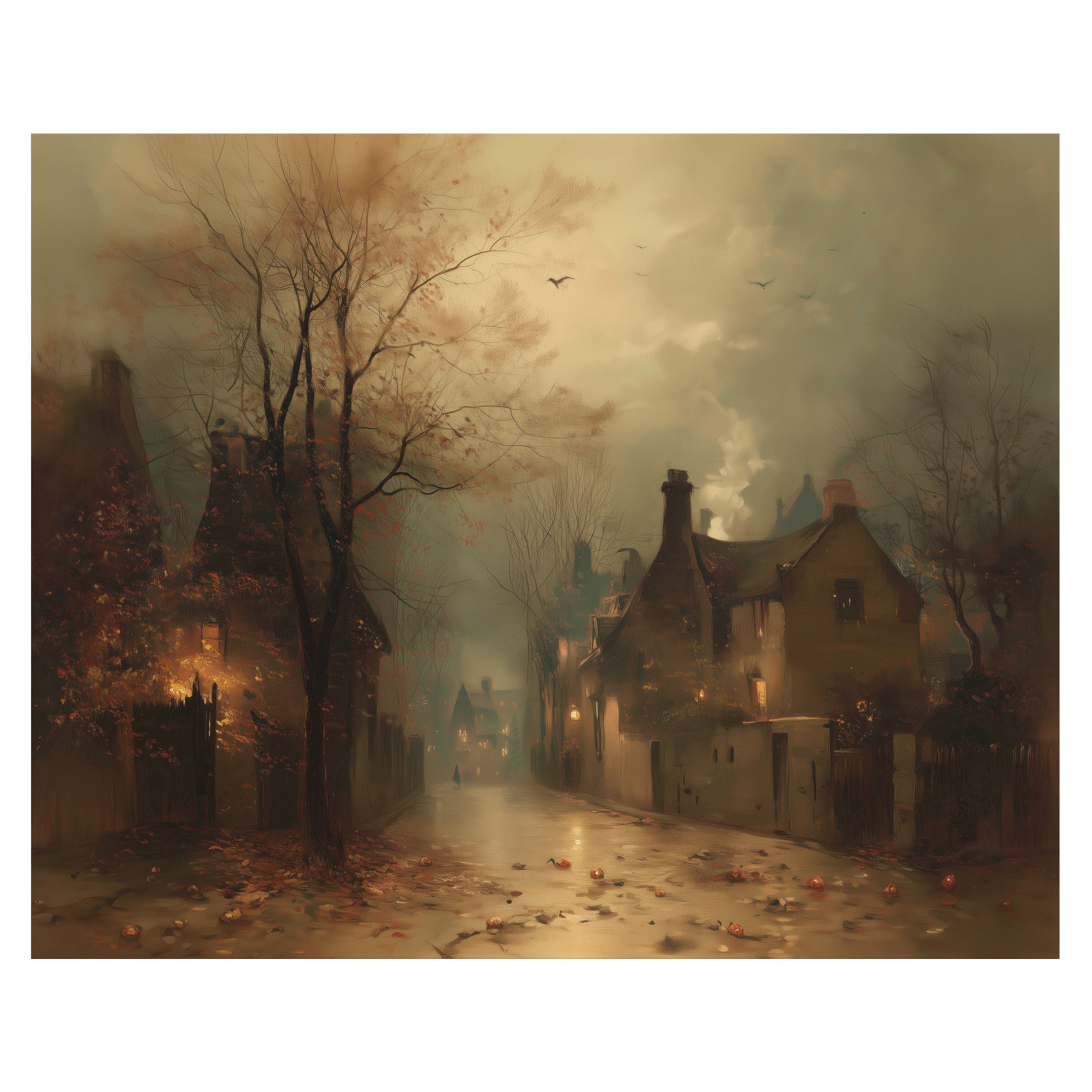 Fog Over Village Road