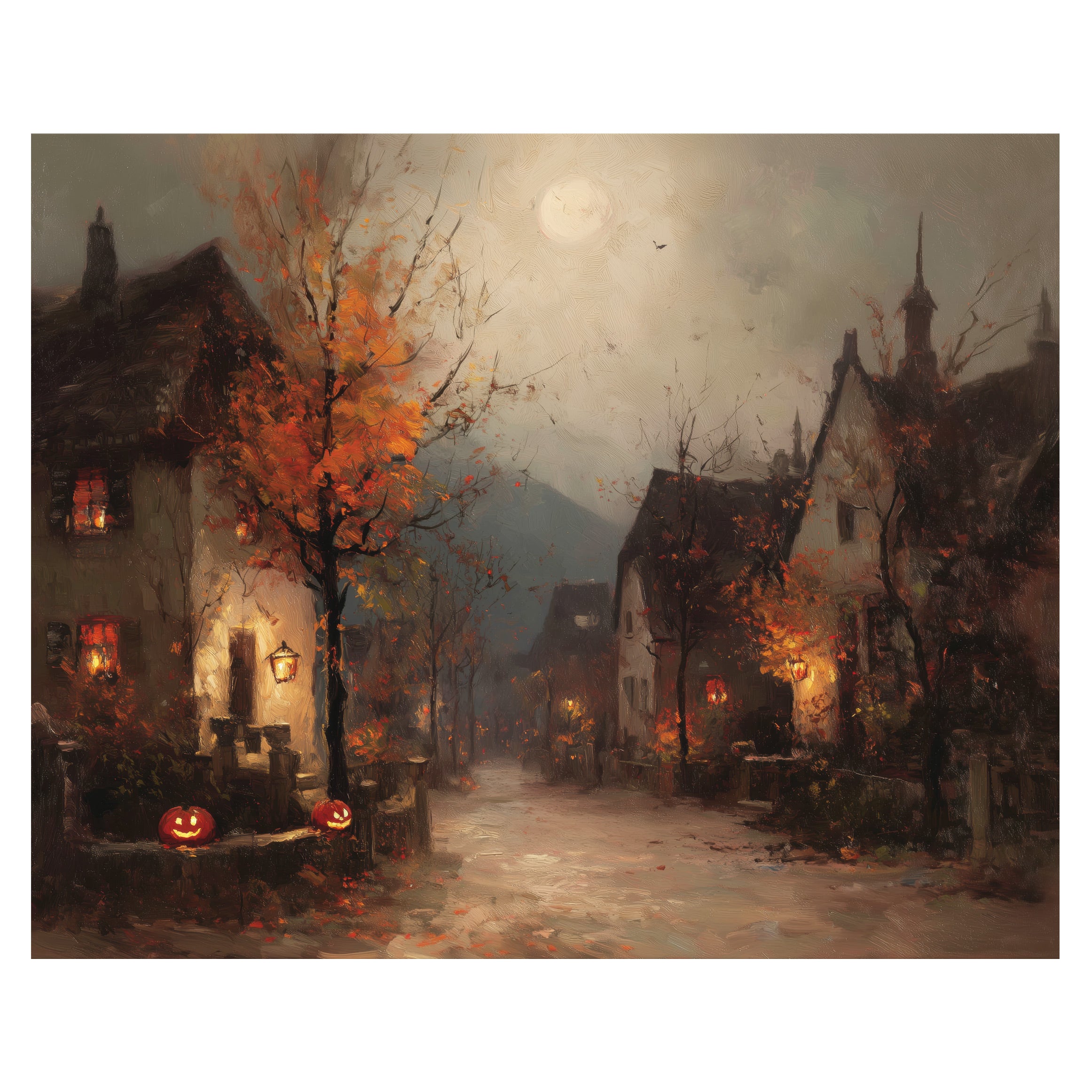 Full Moon Over Village