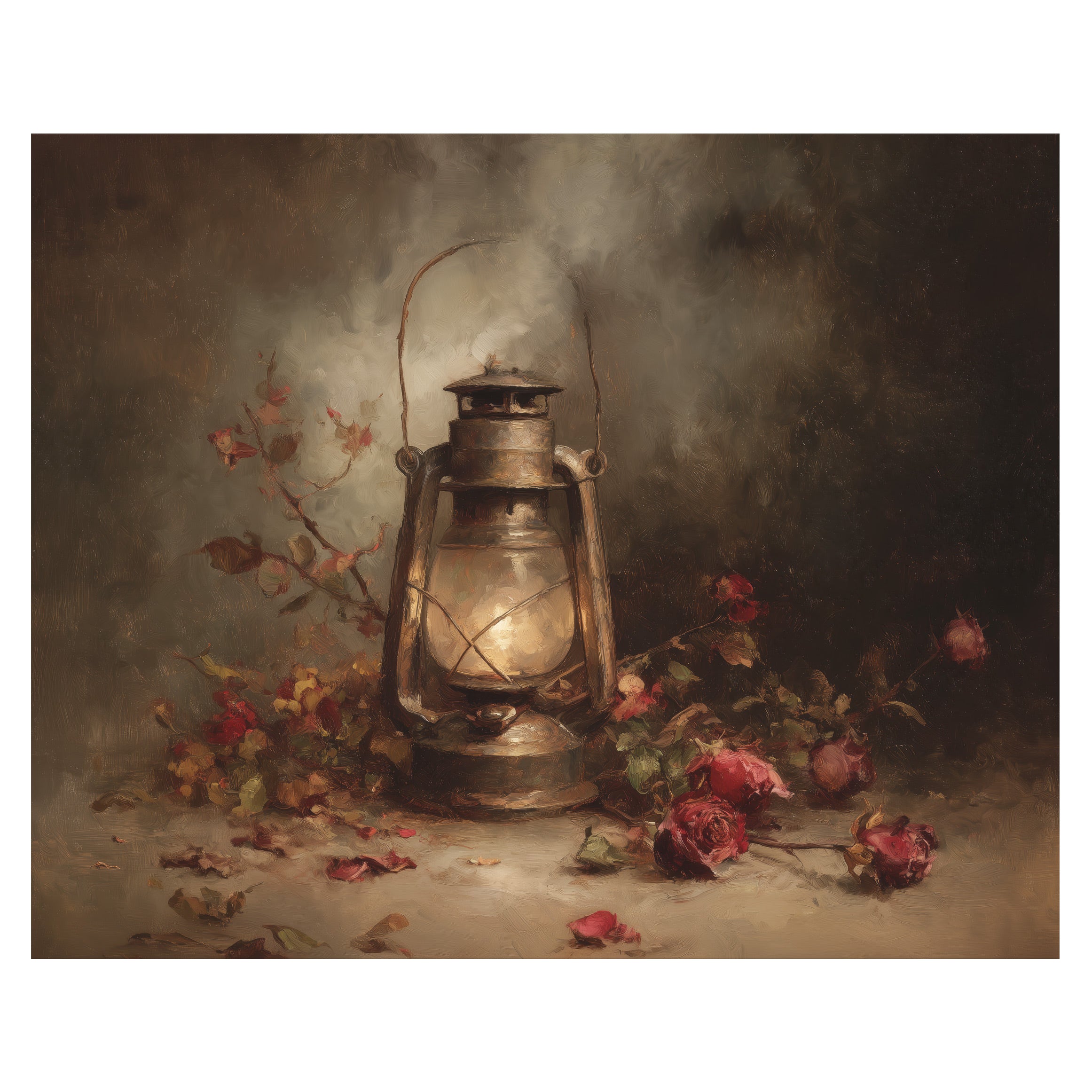 Lantern and Dried Roses