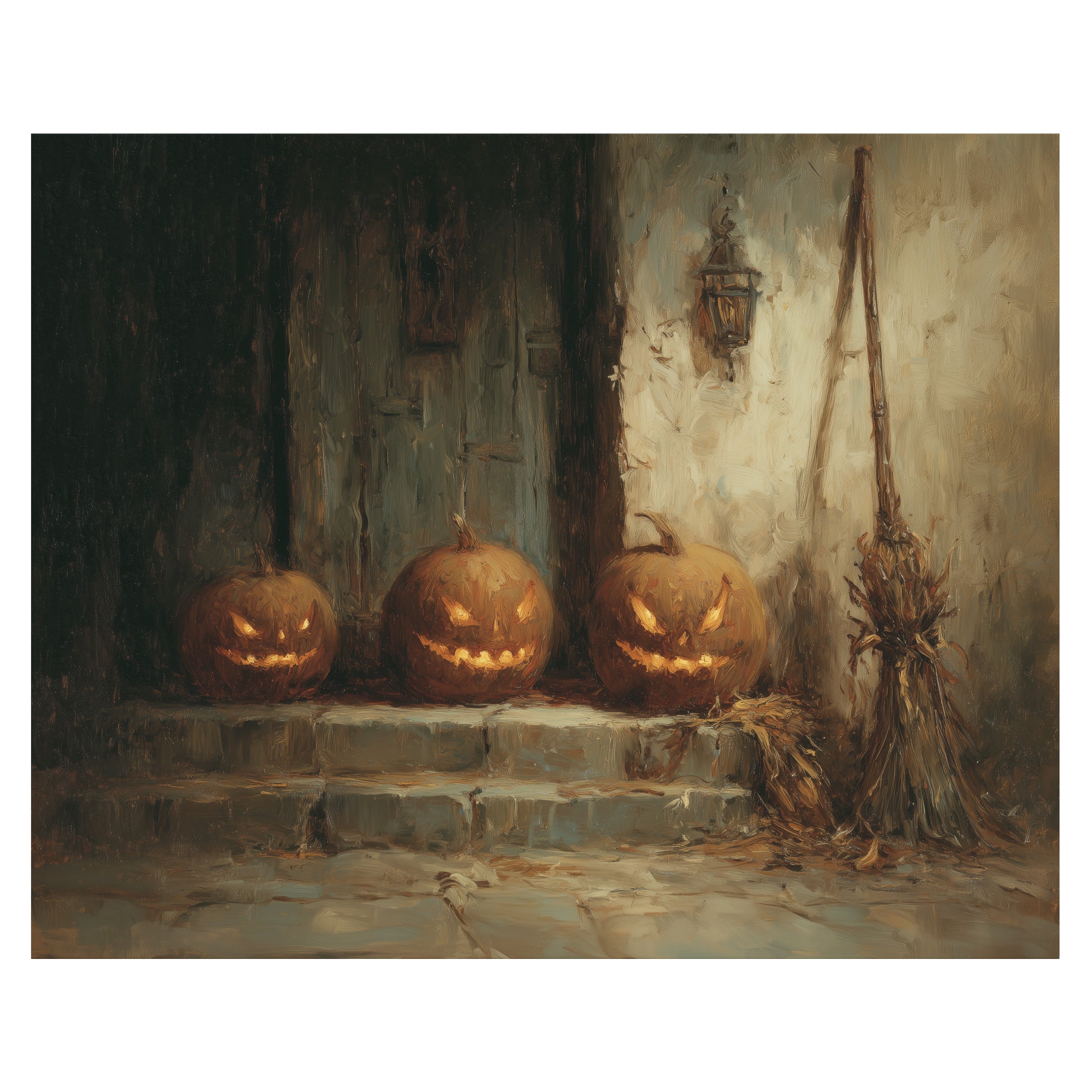 Jack-o'-Lanterns on Steps