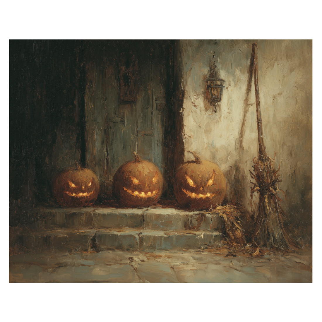 Jack-o'-Lanterns on Steps