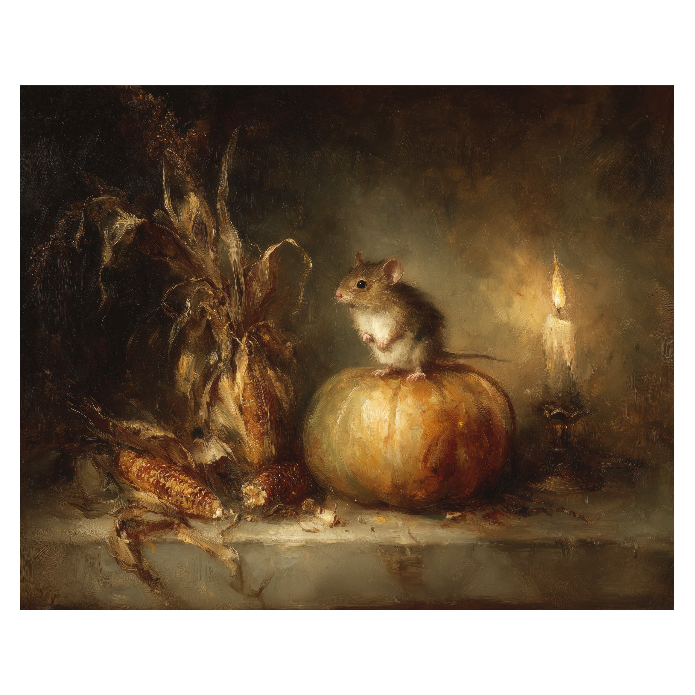 Pumpkin Mouse and Corn
