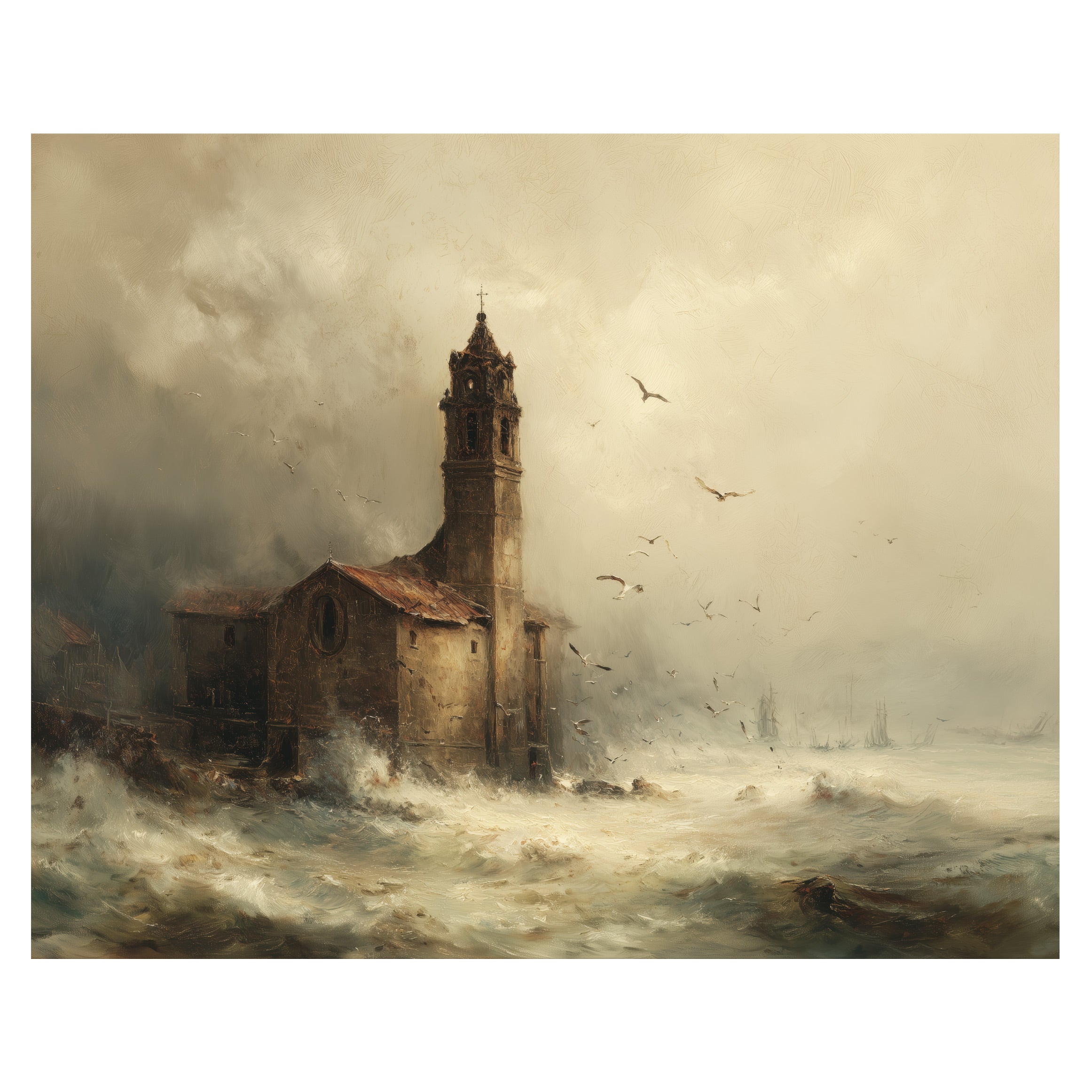 Church Tower in Storm