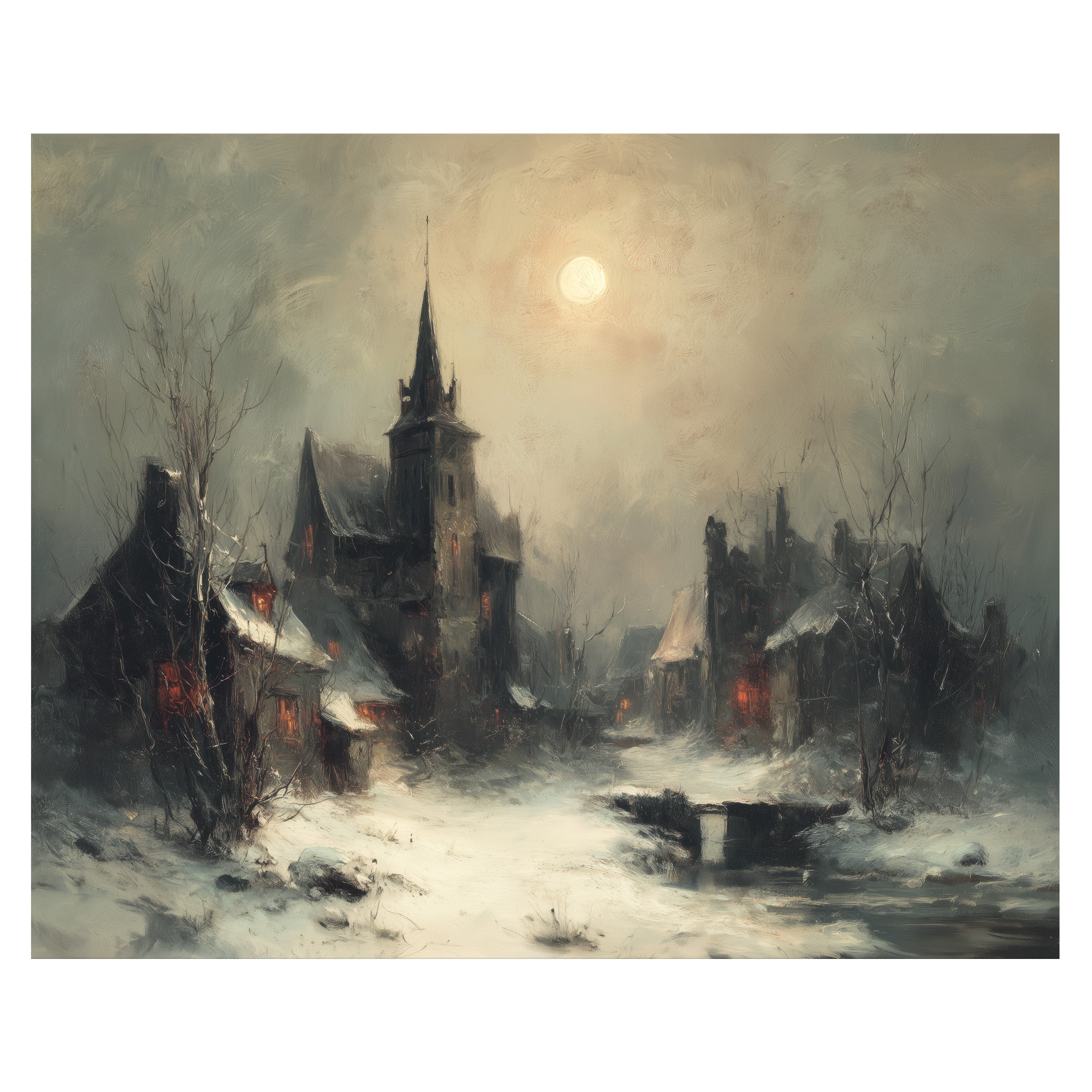 Winter Church At Dusk
