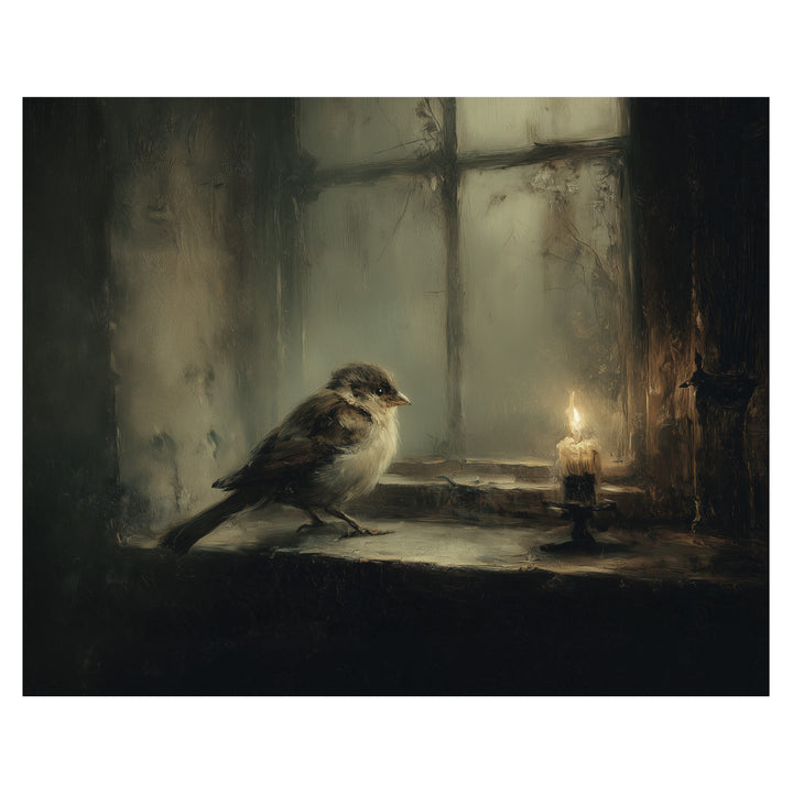 Bird at Candlelit Window