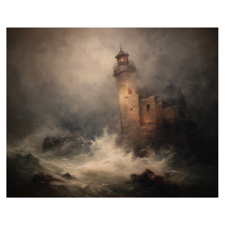 Lighthouse in Stormy Sea
