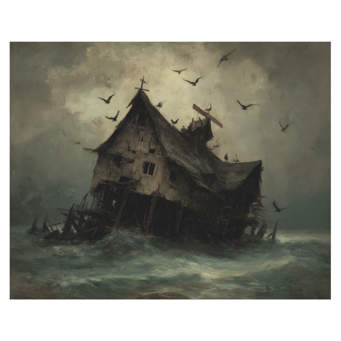Shipwrecked House at Sea