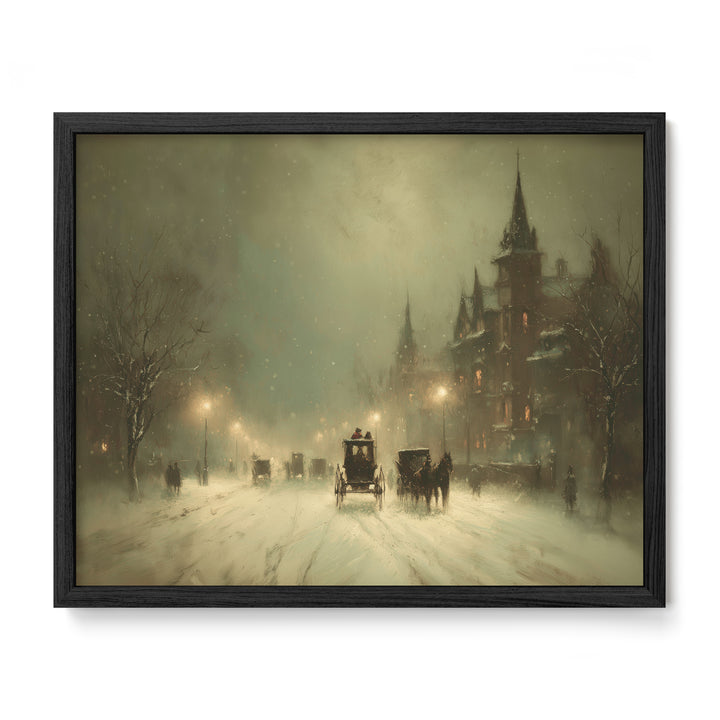 Carriage Through Winter Streets