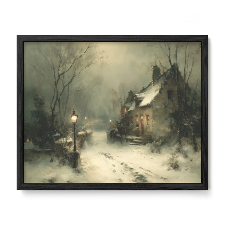 Winter Cottage By The Lamp