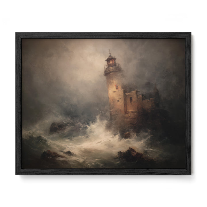 Lighthouse in Stormy Sea