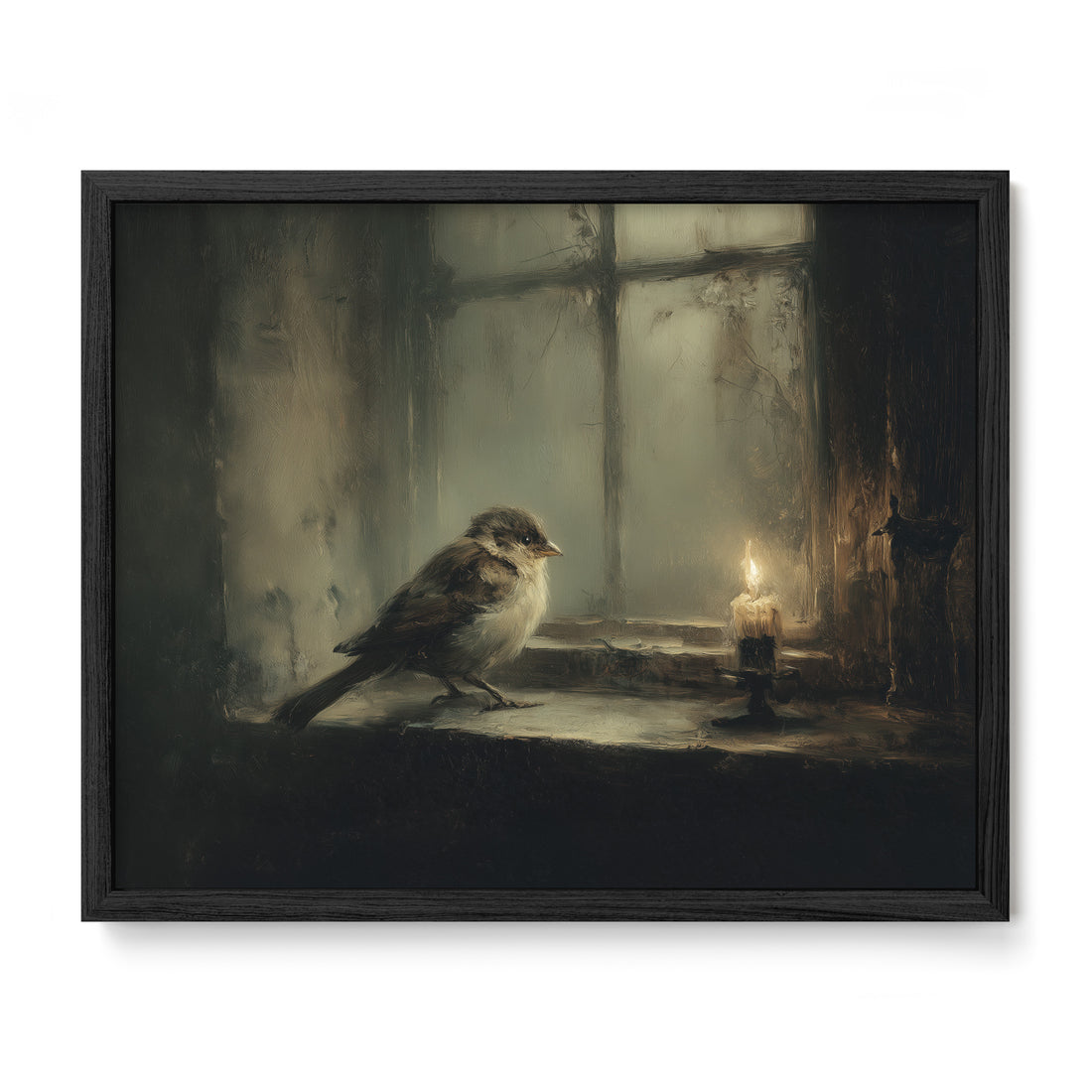 Bird at Candlelit Window