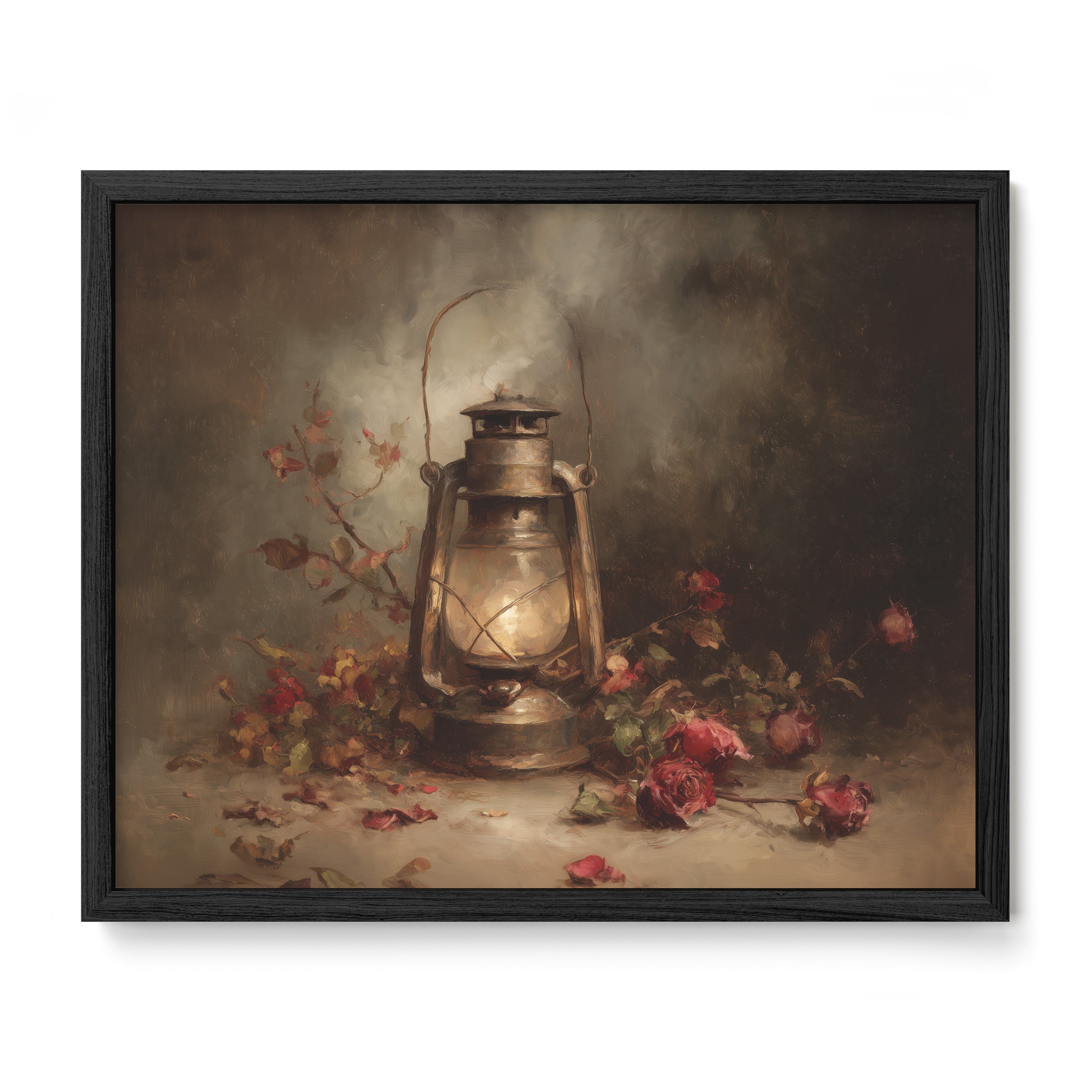 Lantern and Dried Roses