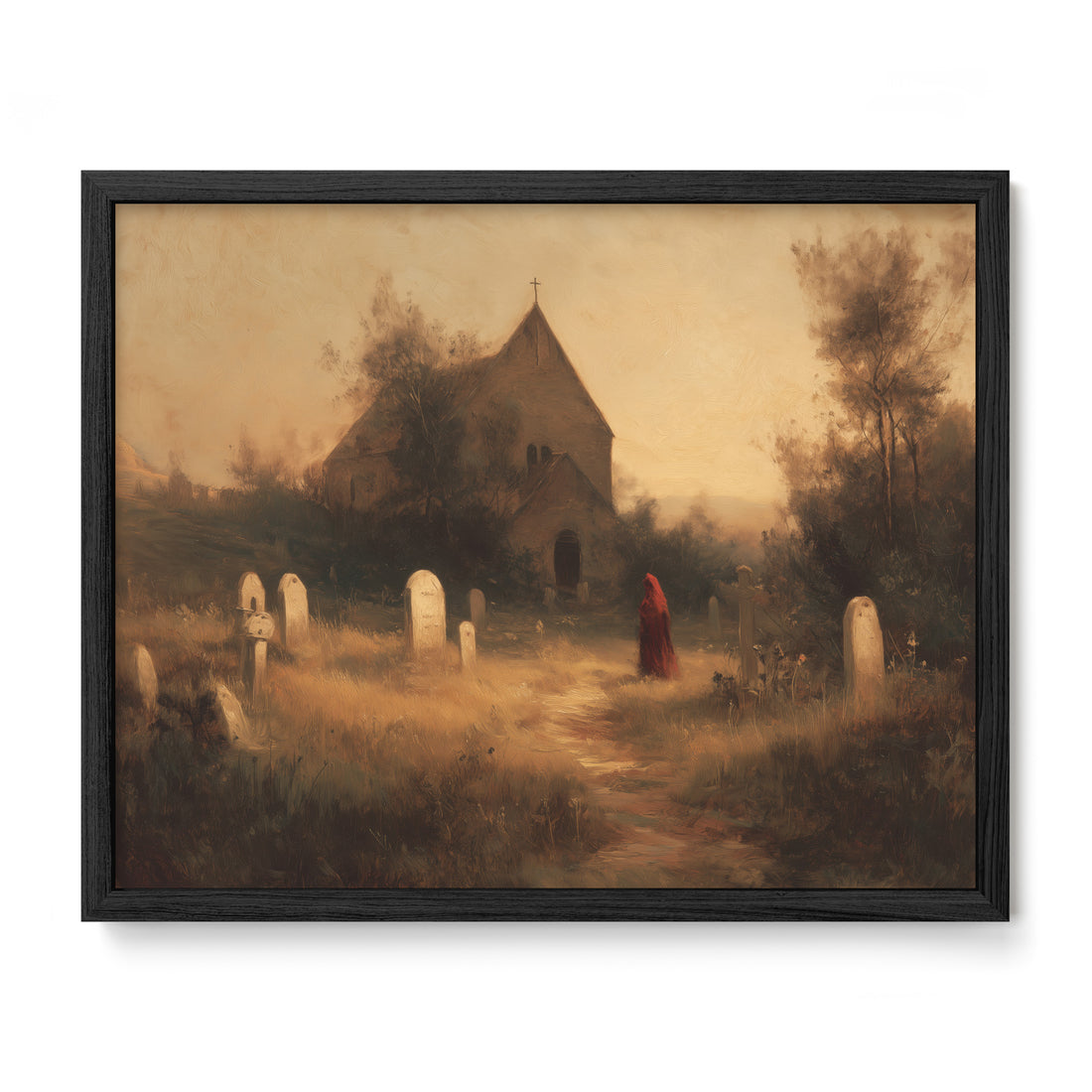 Graveyard and Red Cloak Figure