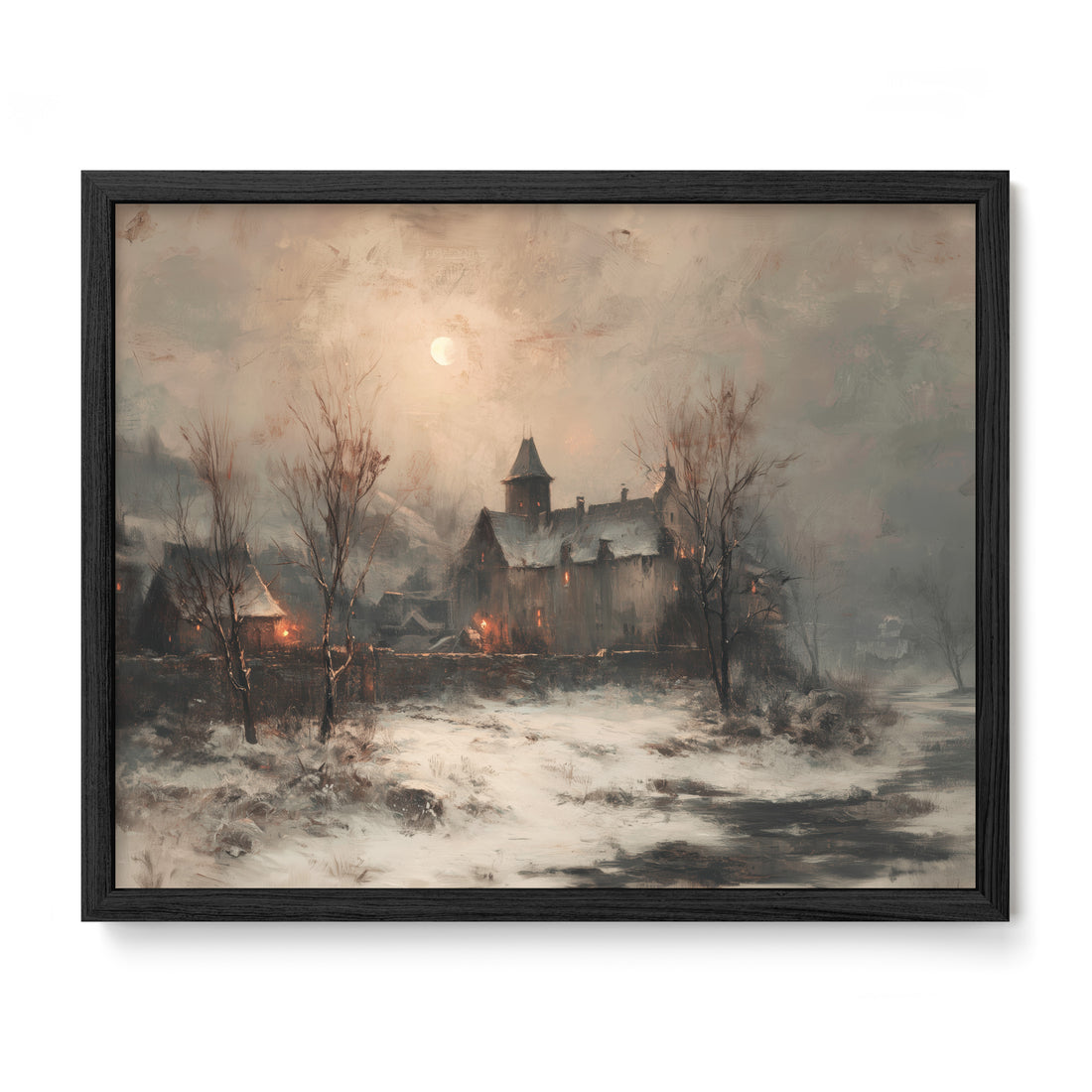 Snow Village At Dusk