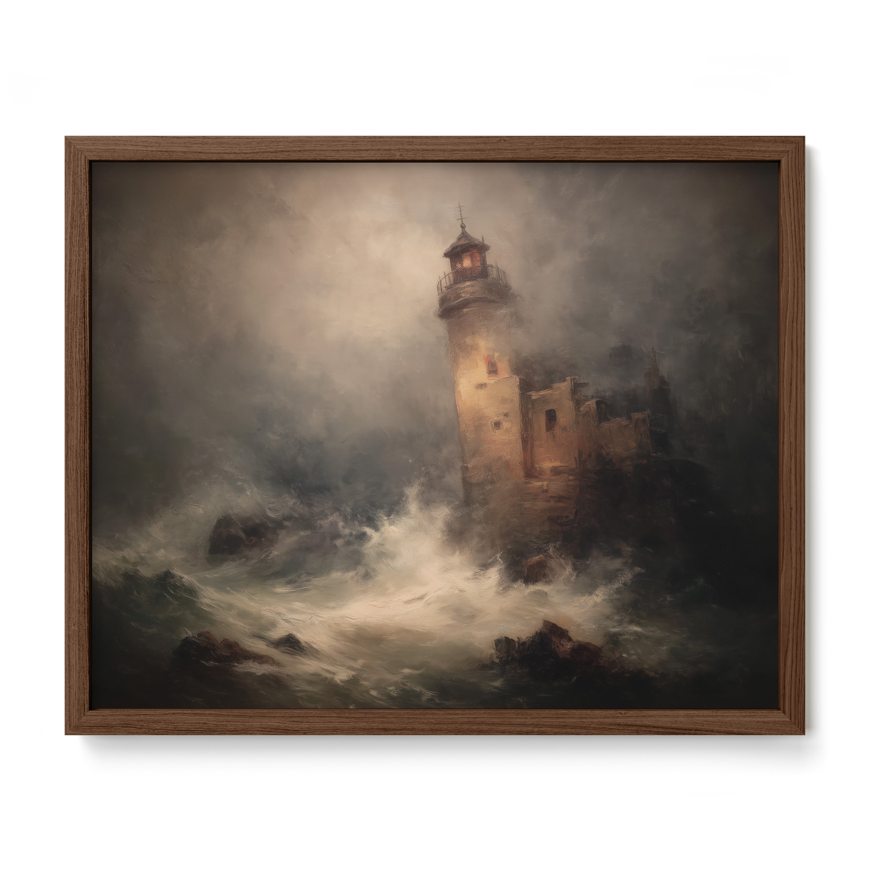 Lighthouse in Stormy Sea