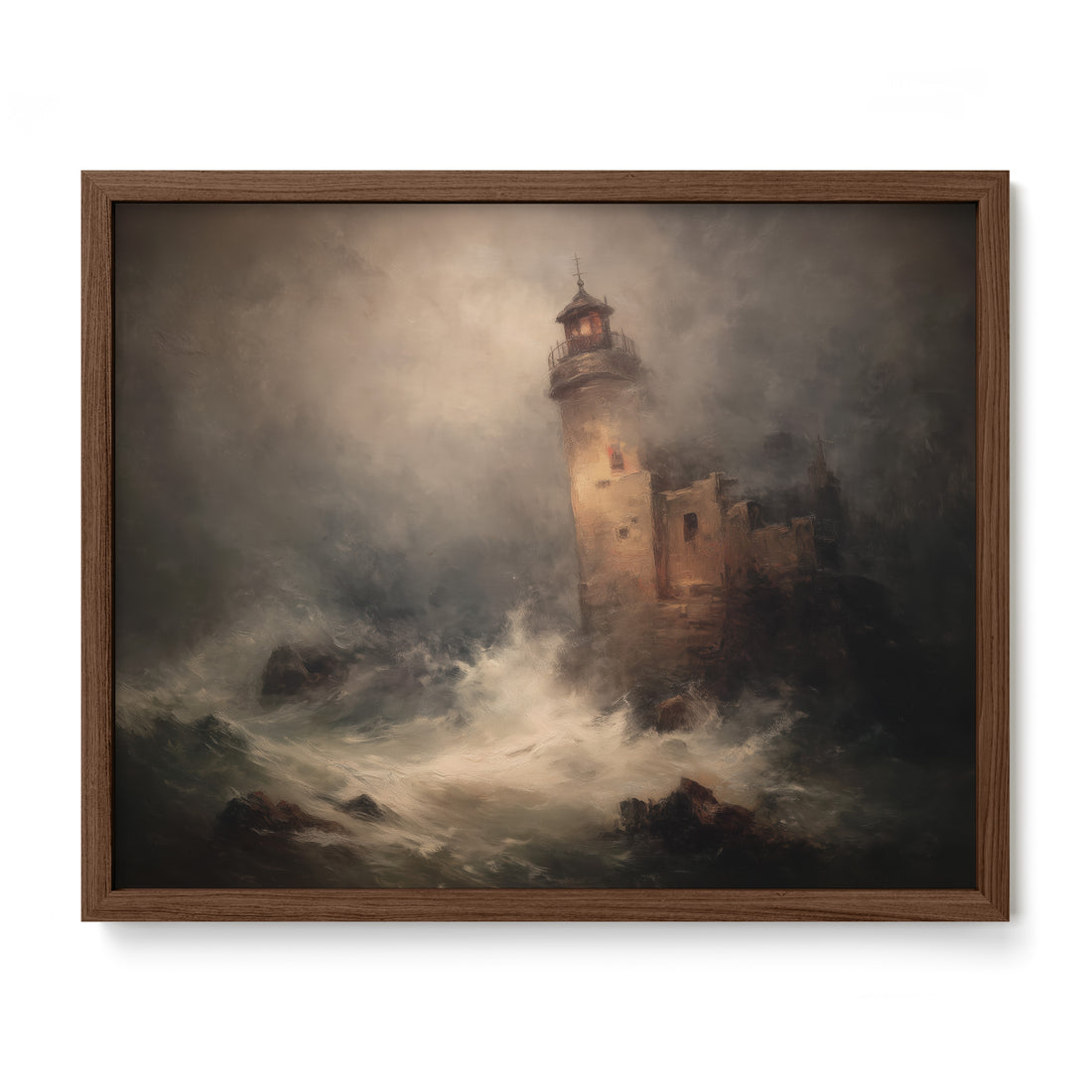Lighthouse in Stormy Sea