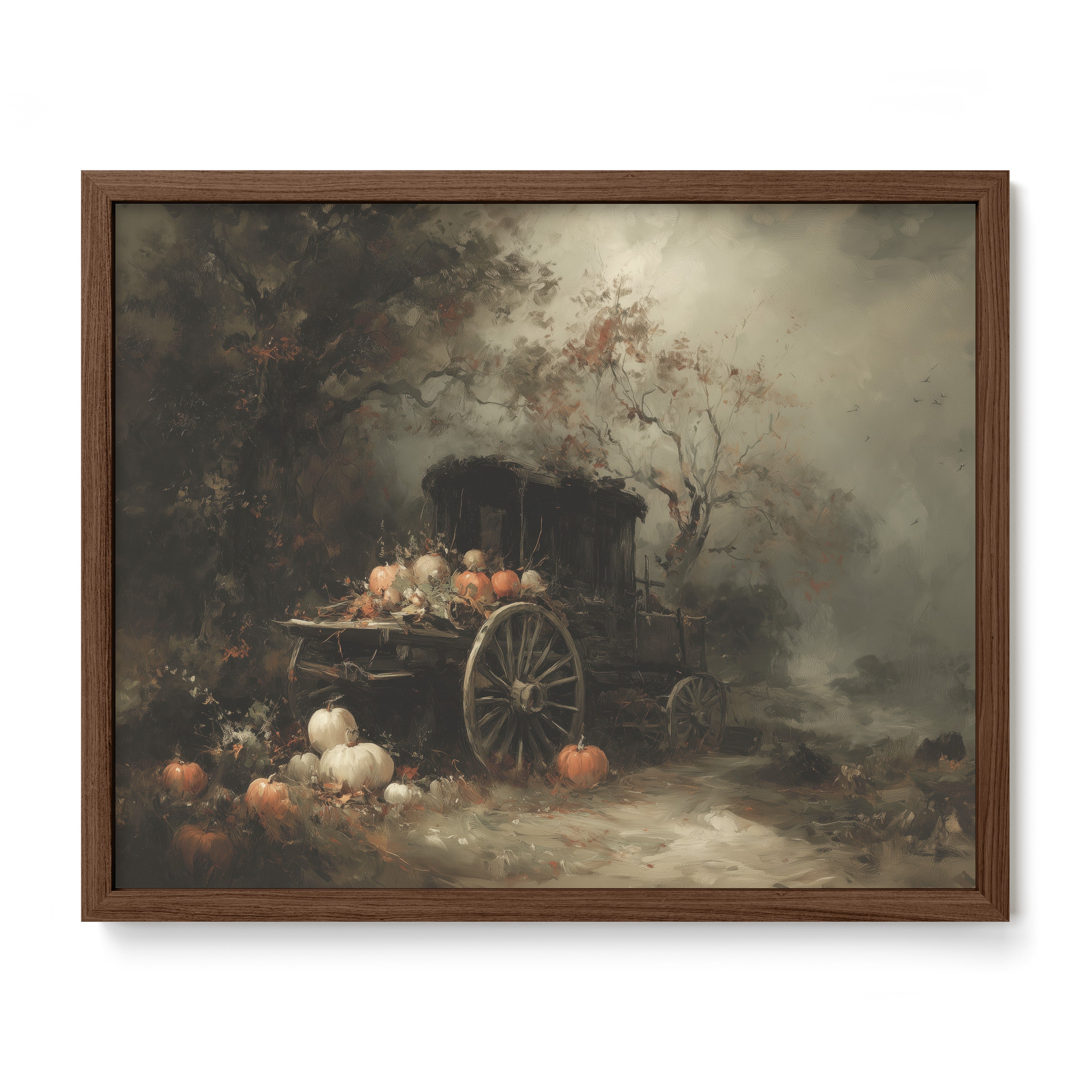 Pumpkin Wagon in Orchard