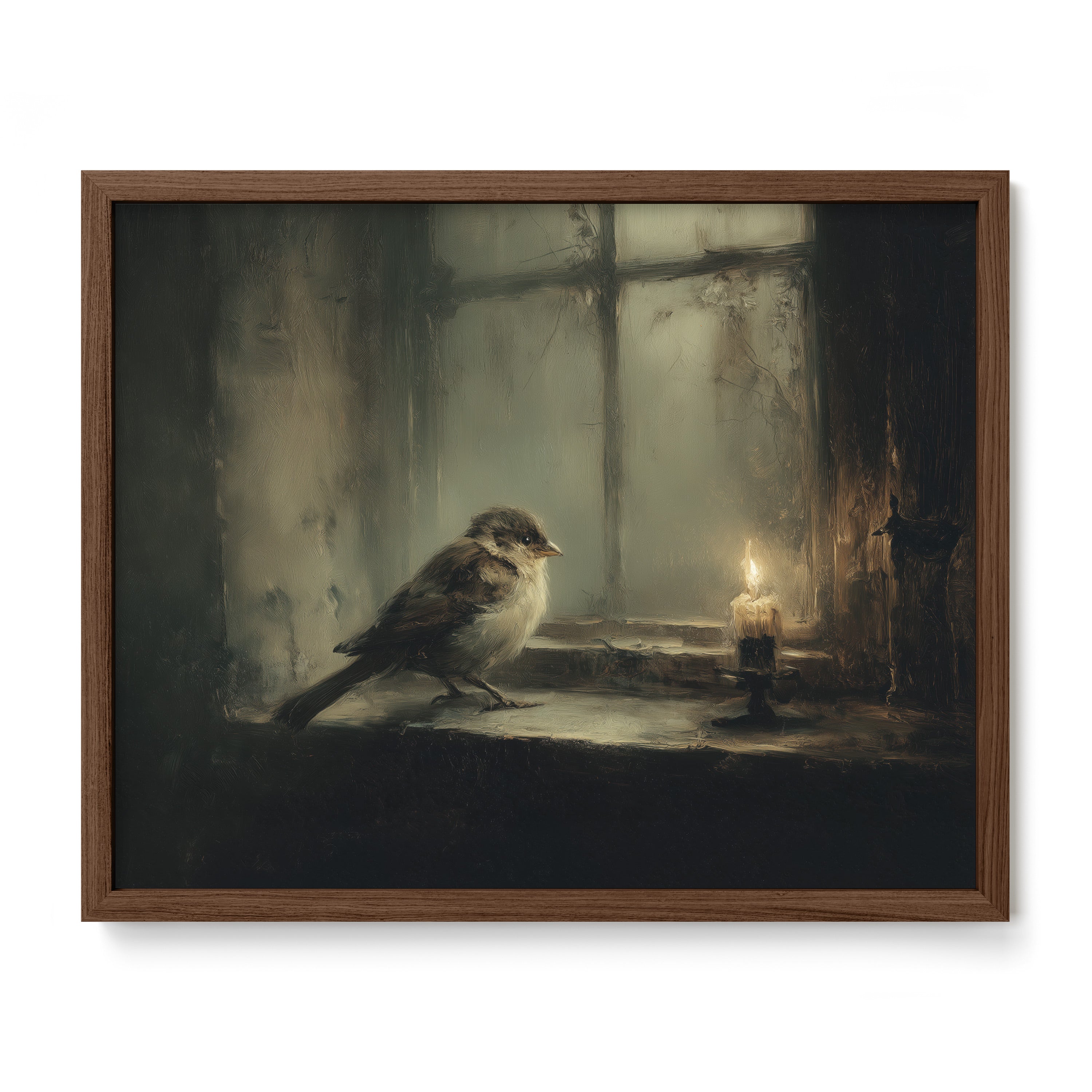 Bird at Candlelit Window