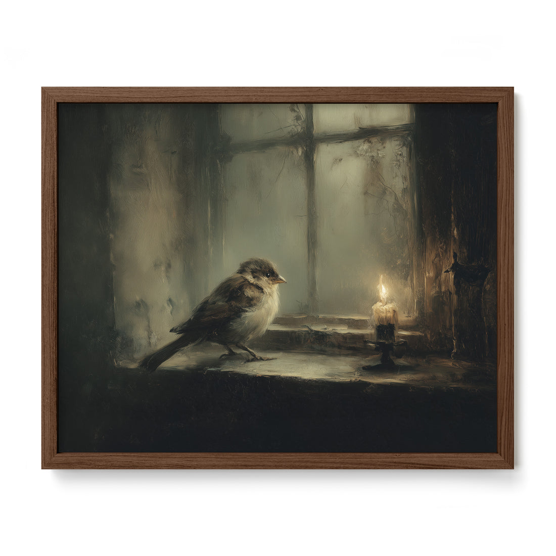 Bird at Candlelit Window