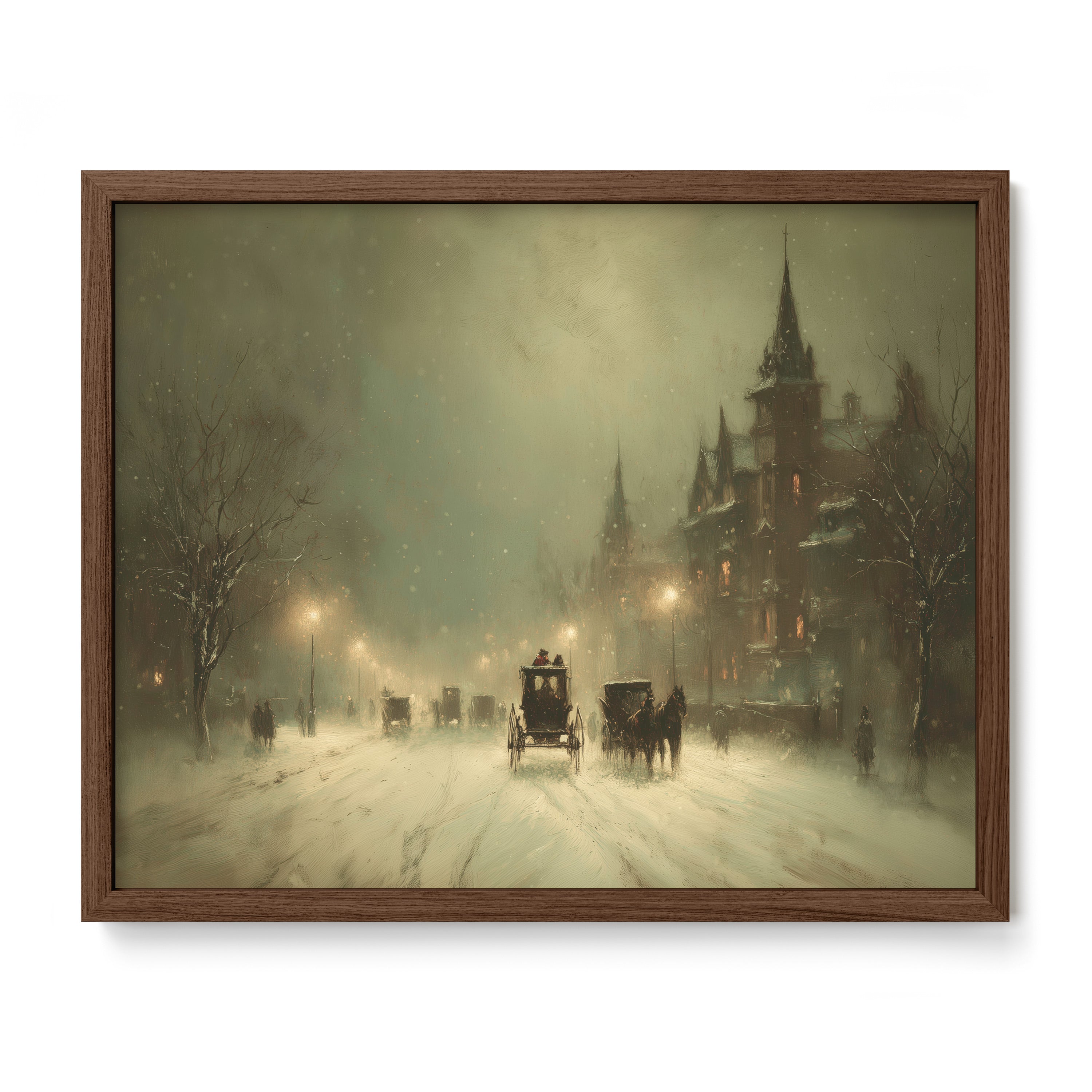Carriage Through Winter Streets