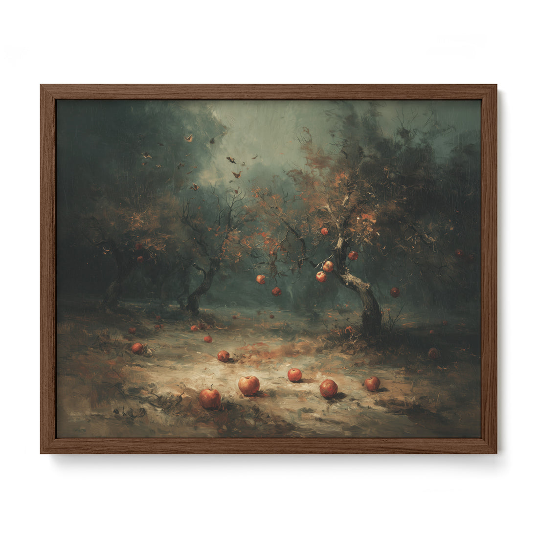 Apple Orchard In Fog