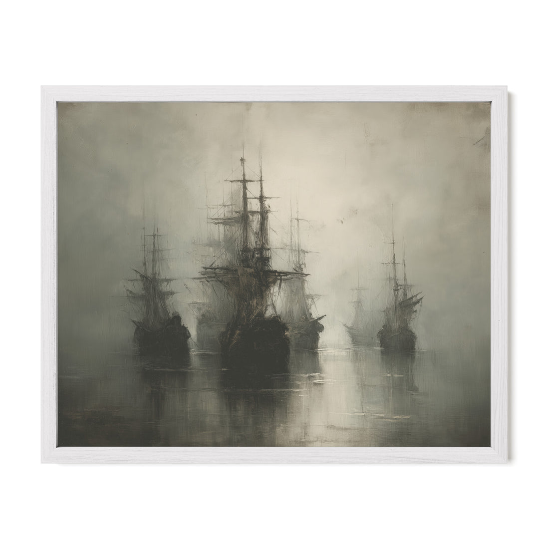 Ships at Port in Haze