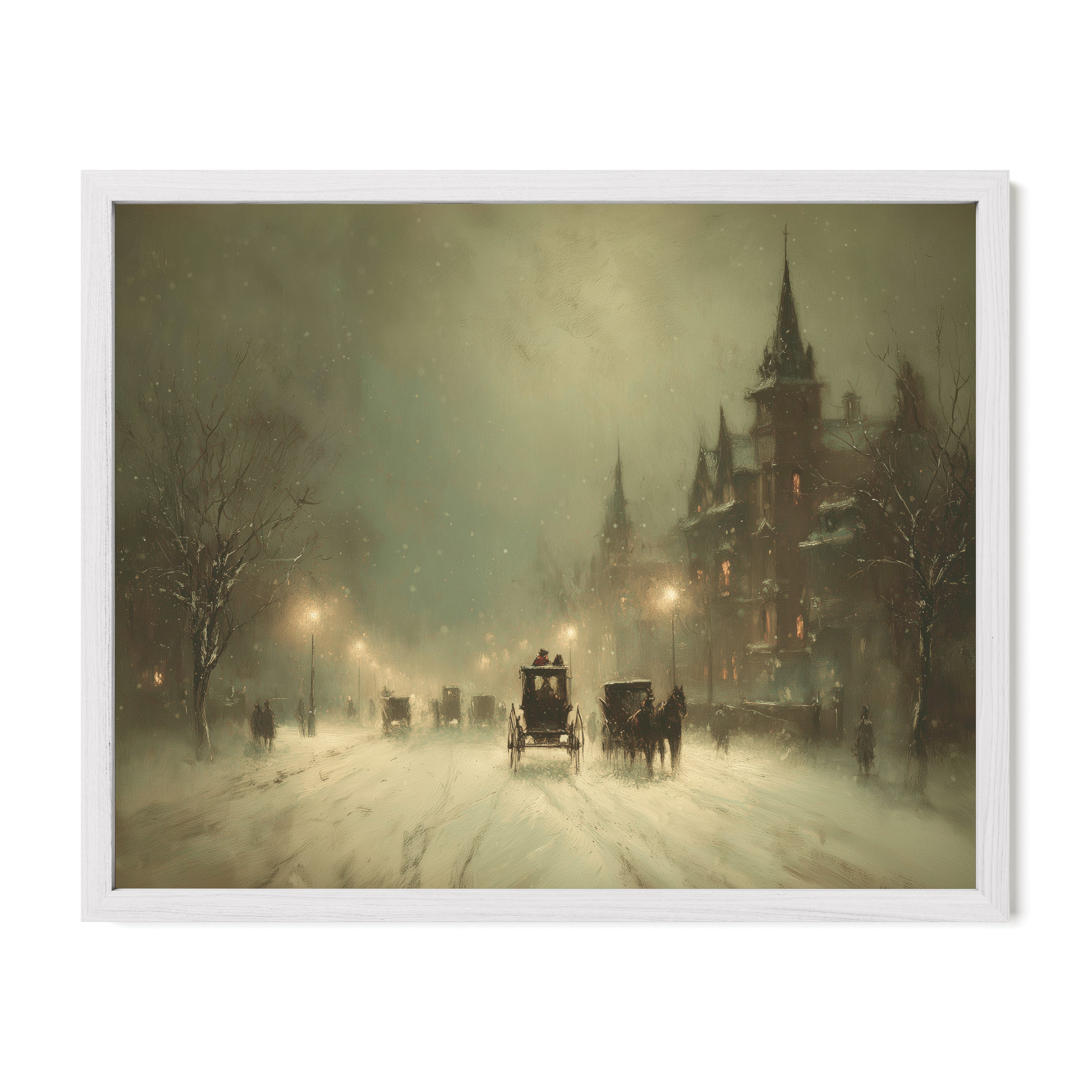 Carriage Through Winter Streets
