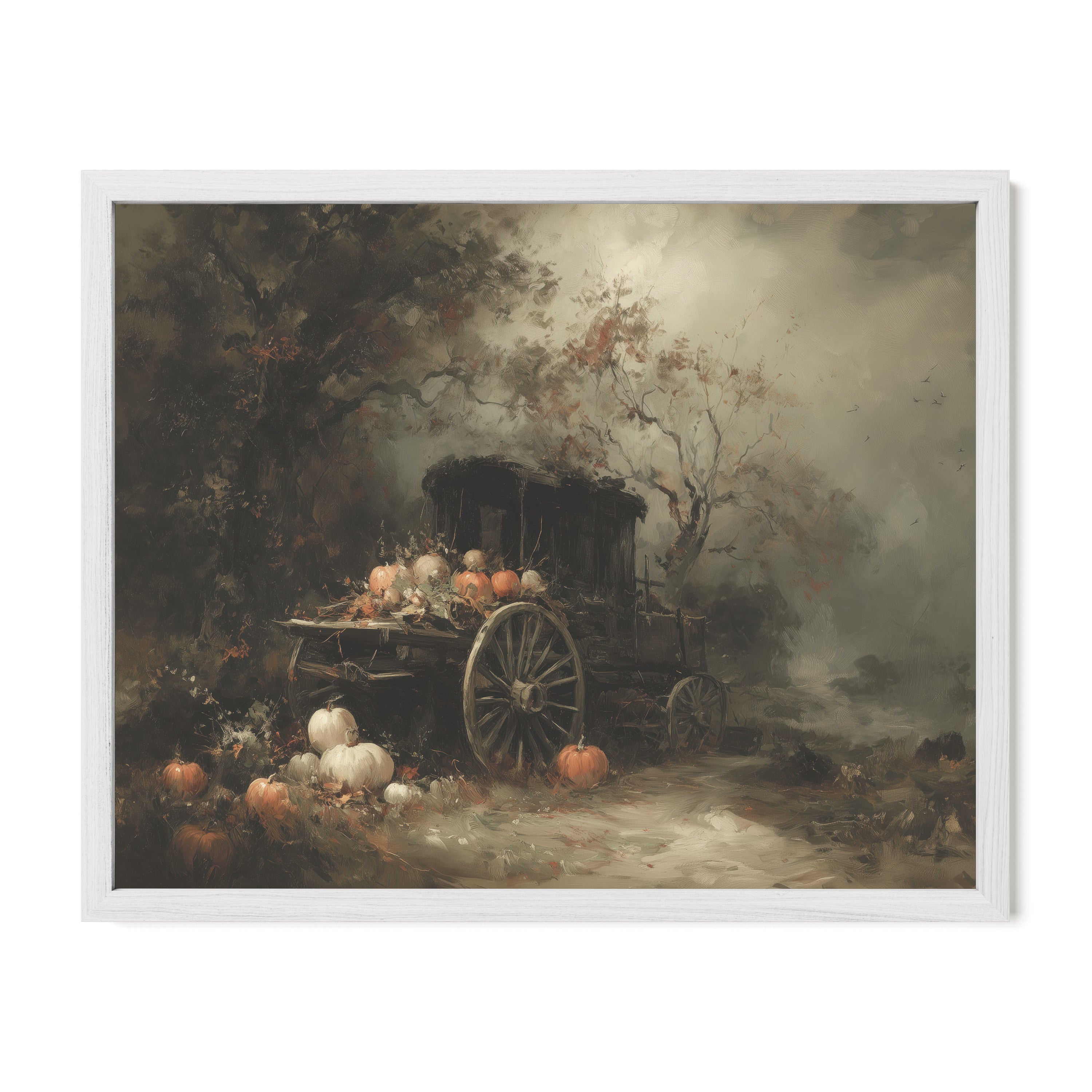 Pumpkin Wagon in Orchard