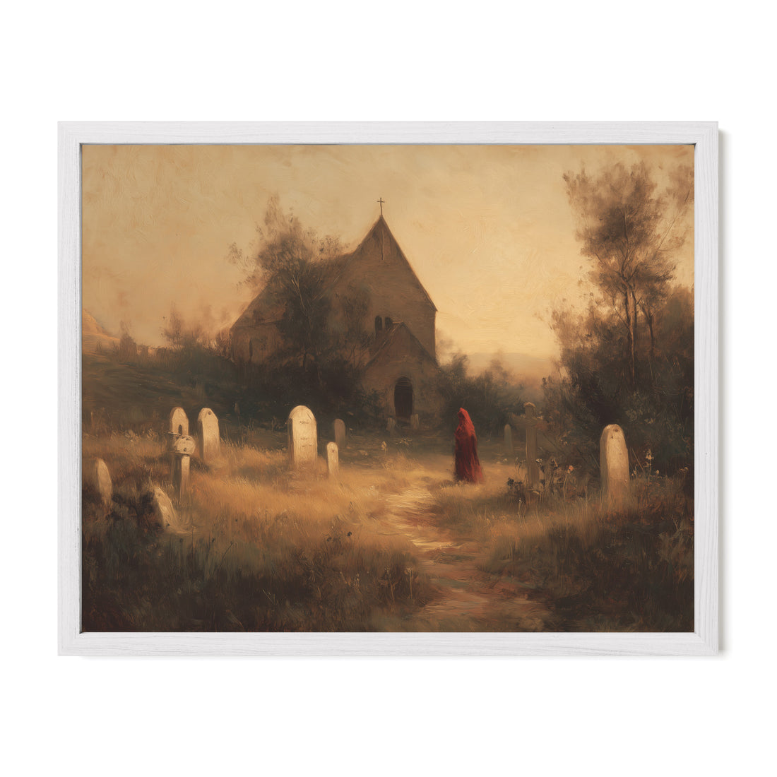 Graveyard and Red Cloak Figure
