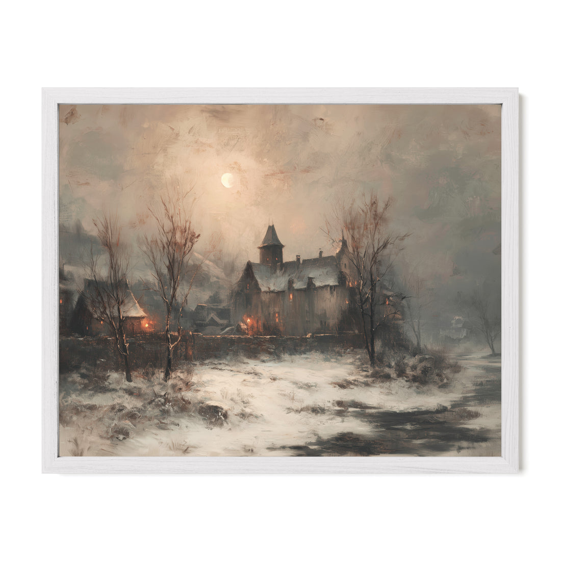 Snow Village At Dusk